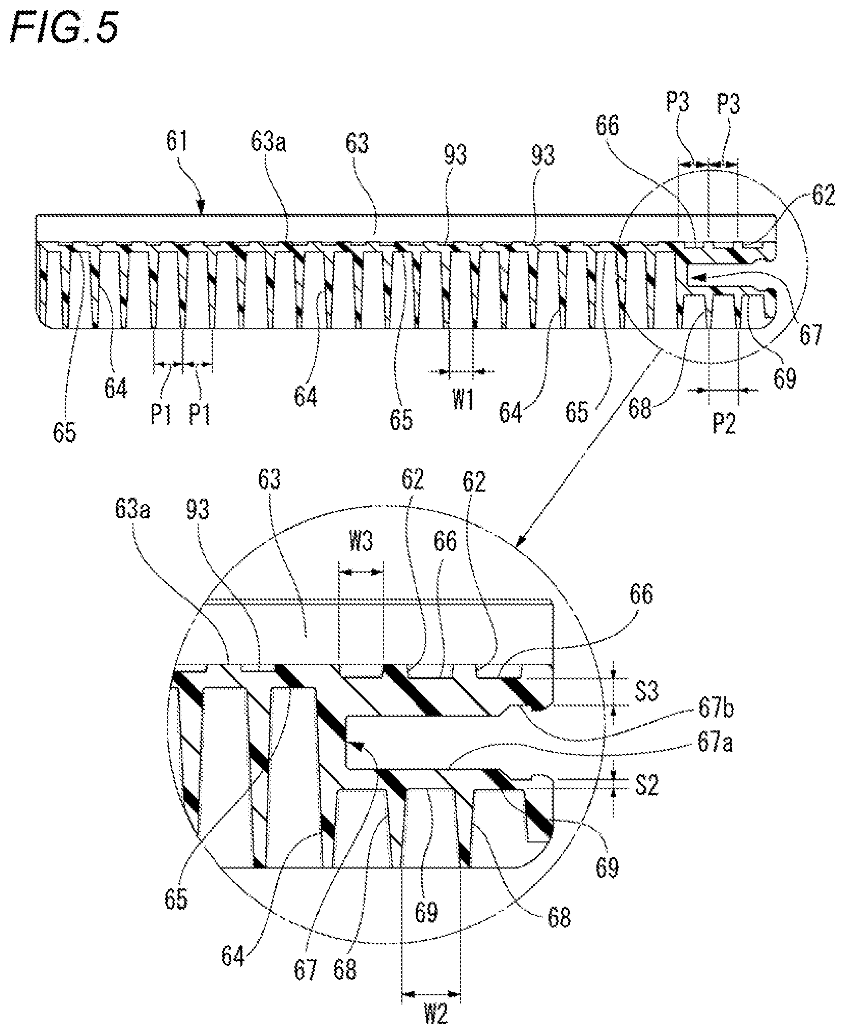 Patent US12592443 Figure 5 – Plate for battery stack and battery stack