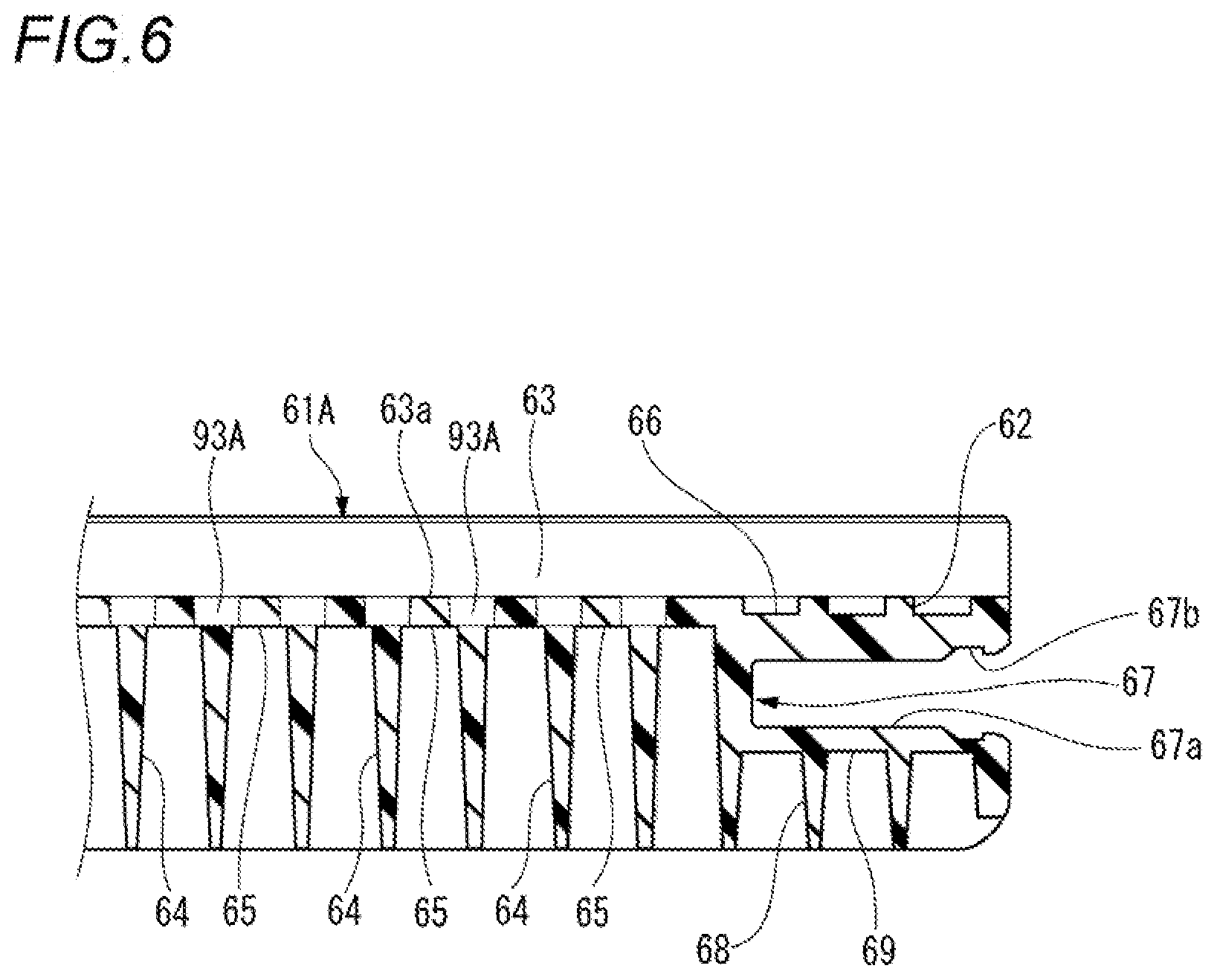 Patent US12592443 Figure 6 – Plate for battery stack and battery stack