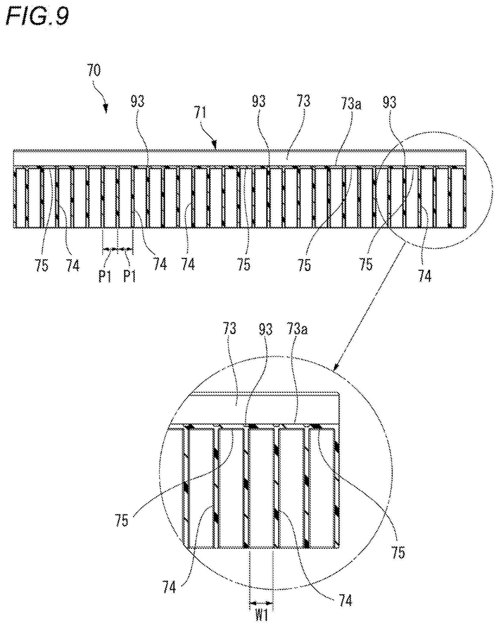 Patent US12592443 Figure 9 – Plate for battery stack and battery stack