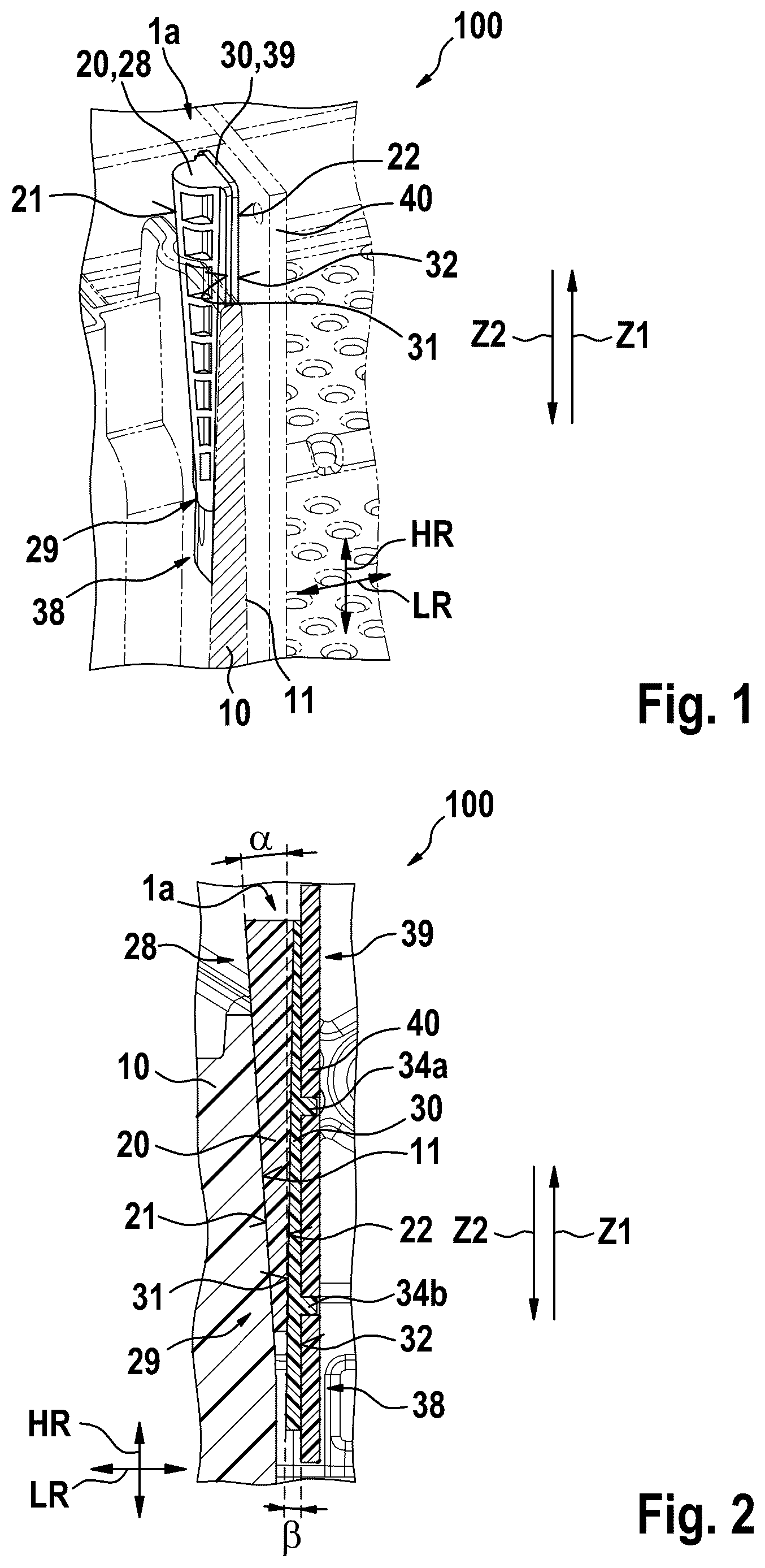 Patent US12592445 Figure 1 – Electrochemical energy storage system, vehicle, method for fixing and positioning a component, and pair of wedge bodies