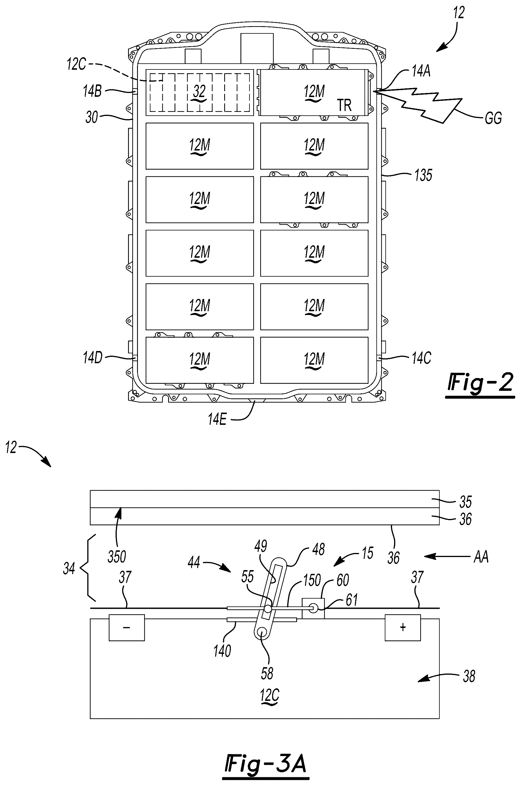 Patent US12592450 Figure 2 – Battery system with diverter assembly for thermal propagation protection