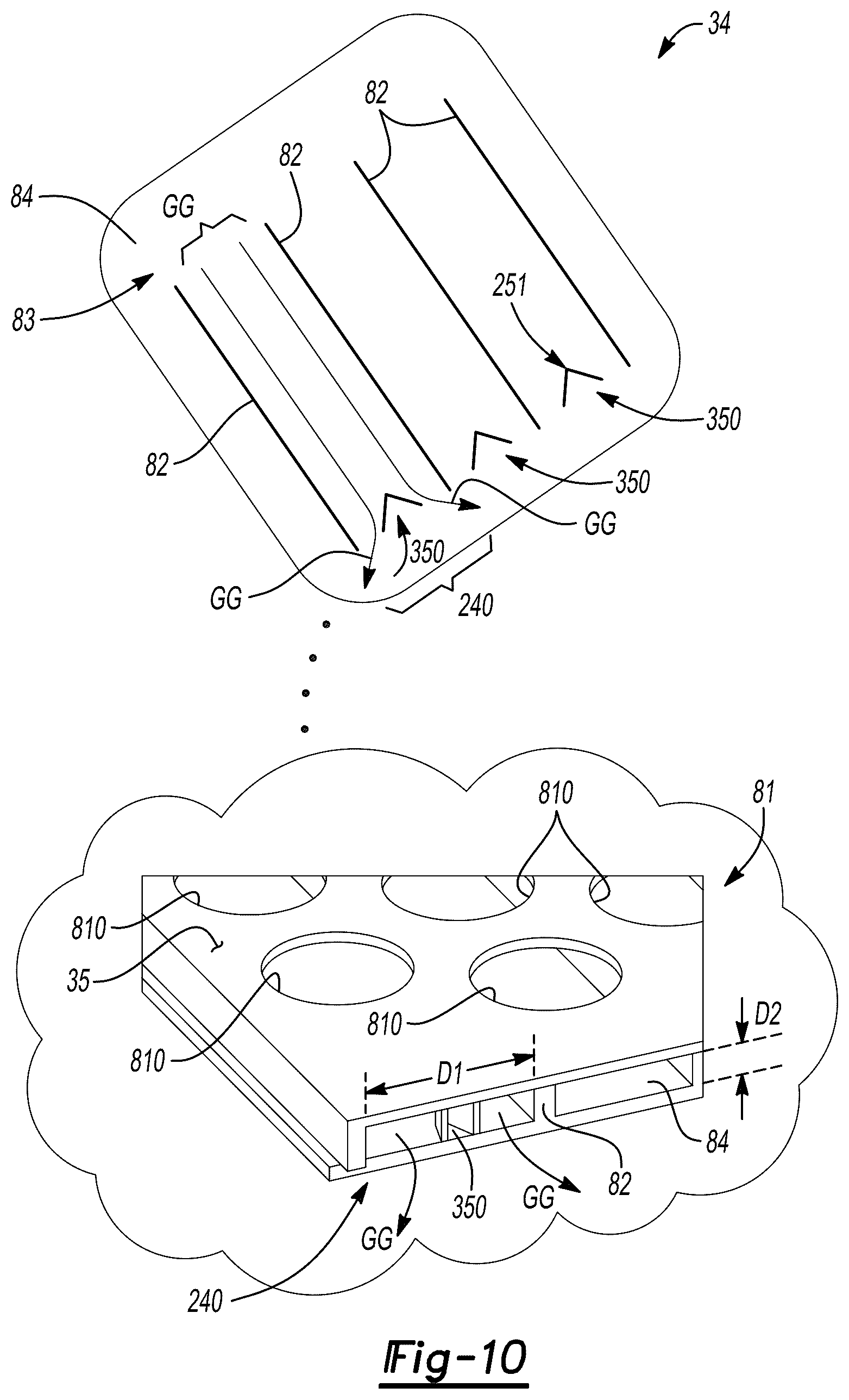 Patent US12592450 Figure 8 – Battery system with diverter assembly for thermal propagation protection