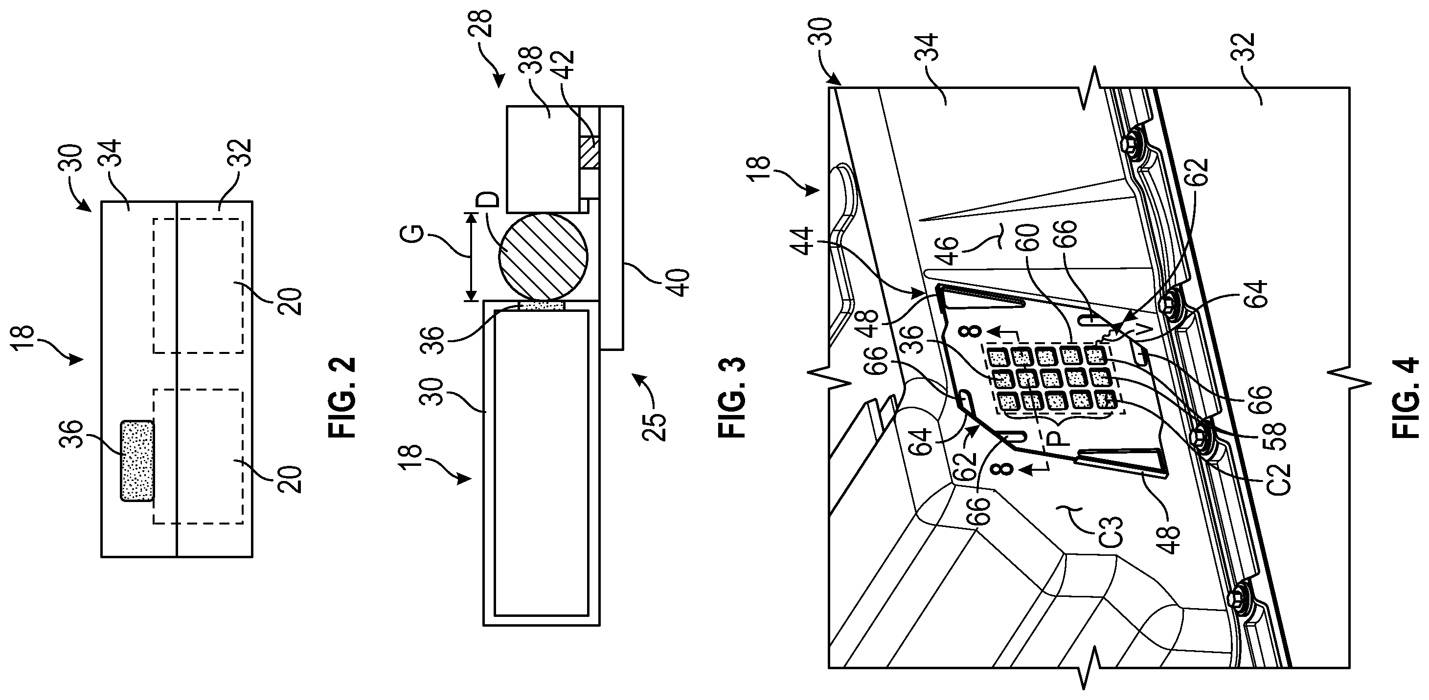Patent US12592451 Figure 2 – Vent feature protection brackets for electrified vehicle traction battery packs