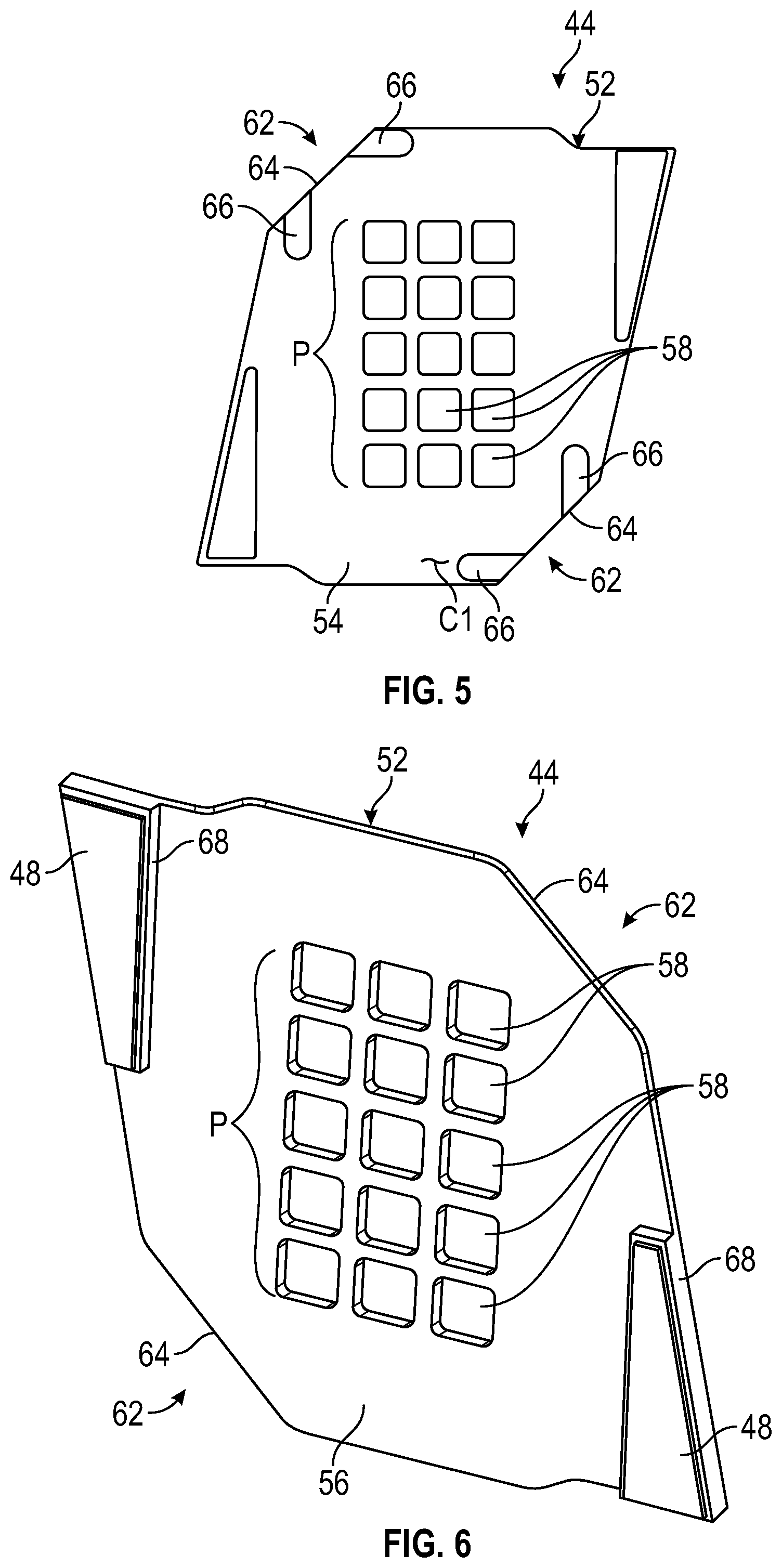 Patent US12592451 Figure 3 – Vent feature protection brackets for electrified vehicle traction battery packs