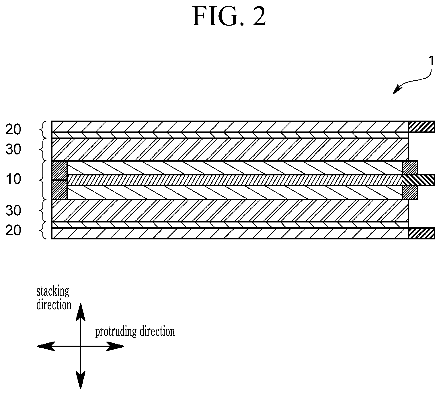 Patent US12592454 Figure 2 – All-solid-state rechargeable battery, stacked rechargeable all-solid-state battery, and manufacturing method thereof