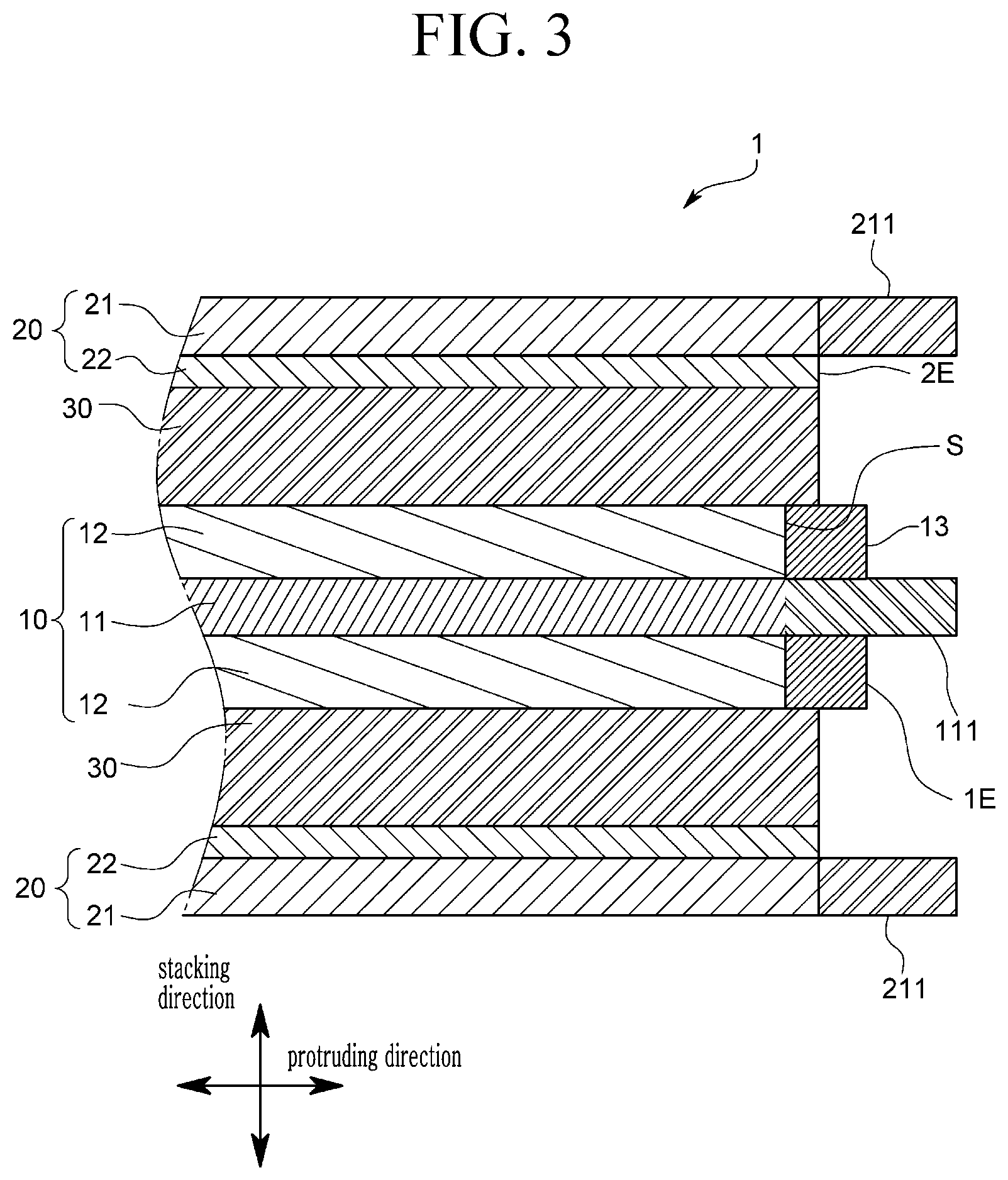Patent US12592454 Figure 3 – All-solid-state rechargeable battery, stacked rechargeable all-solid-state battery, and manufacturing method thereof