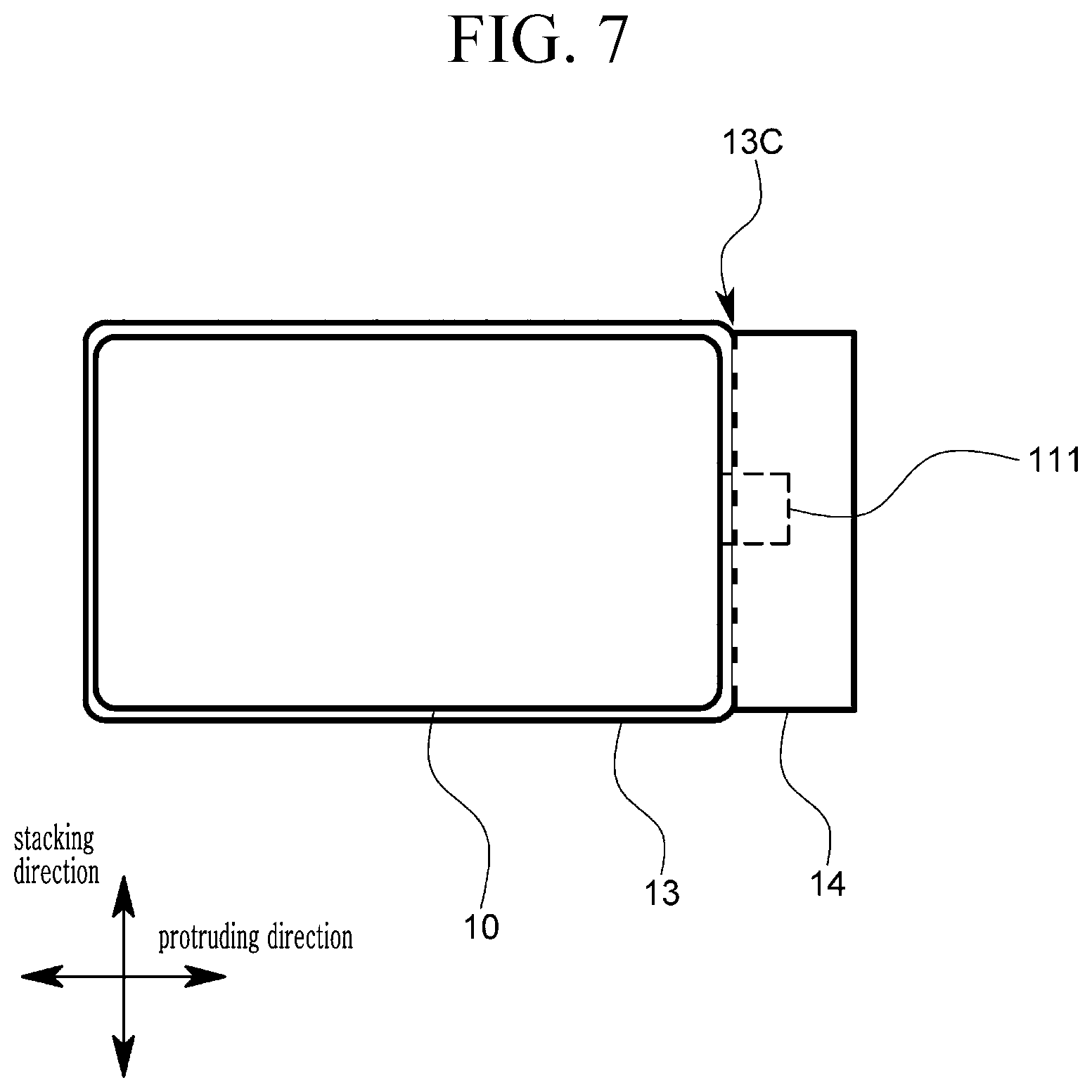 Patent US12592454 Figure 7 – All-solid-state rechargeable battery, stacked rechargeable all-solid-state battery, and manufacturing method thereof