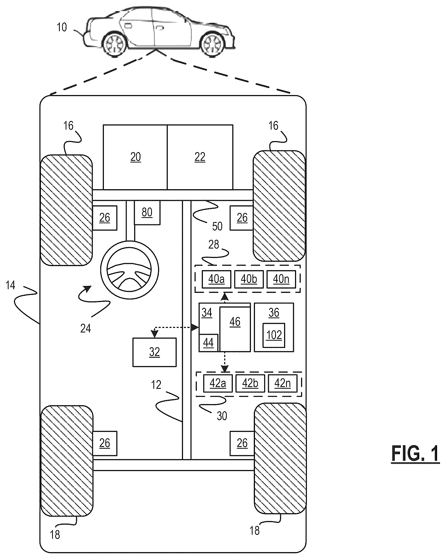 Patent US12592479 Figure 1 – Wideband spiral antenna system for a vehicle
