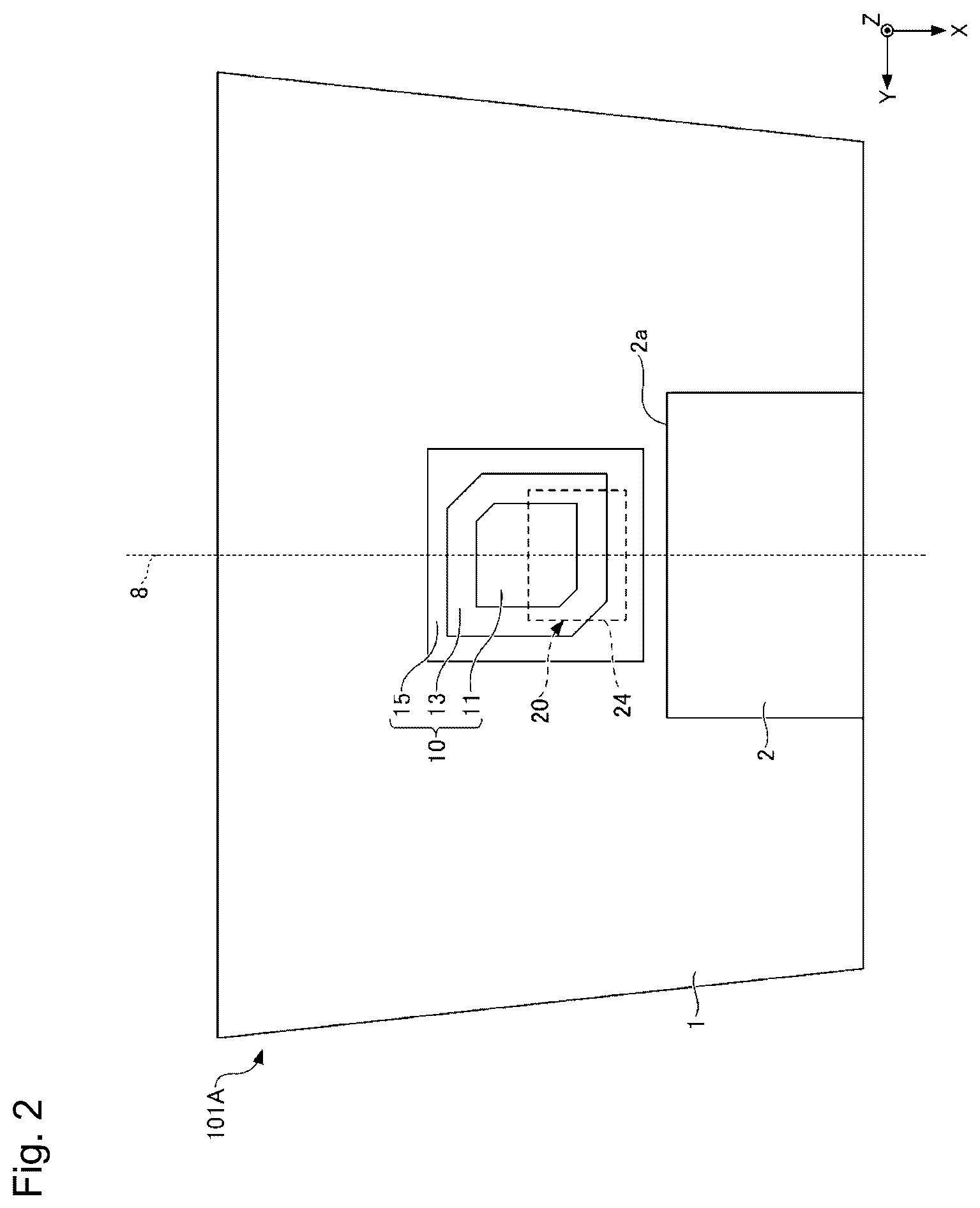 Patent US12592480 Figure 2 – Vehicle antenna device and antenna module