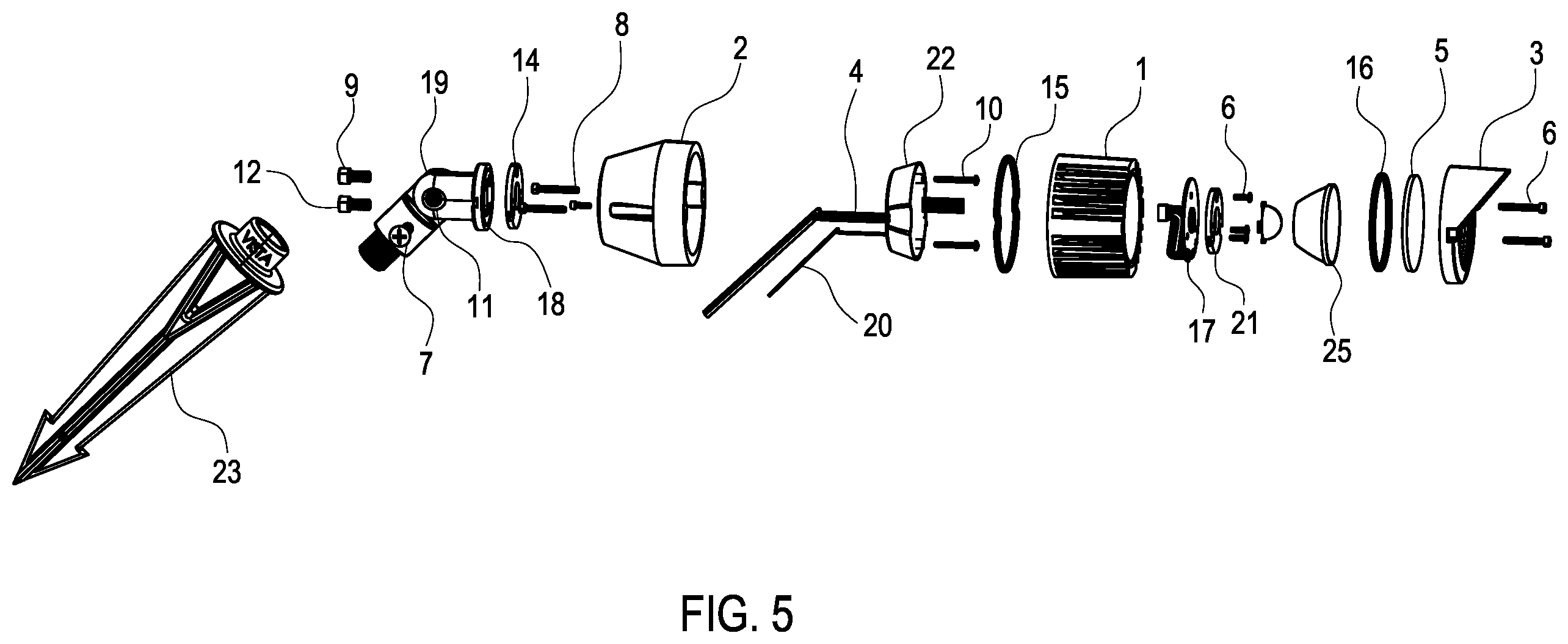 Patent US12592481 Figure 4 – Lamp fixture with embedded antenna