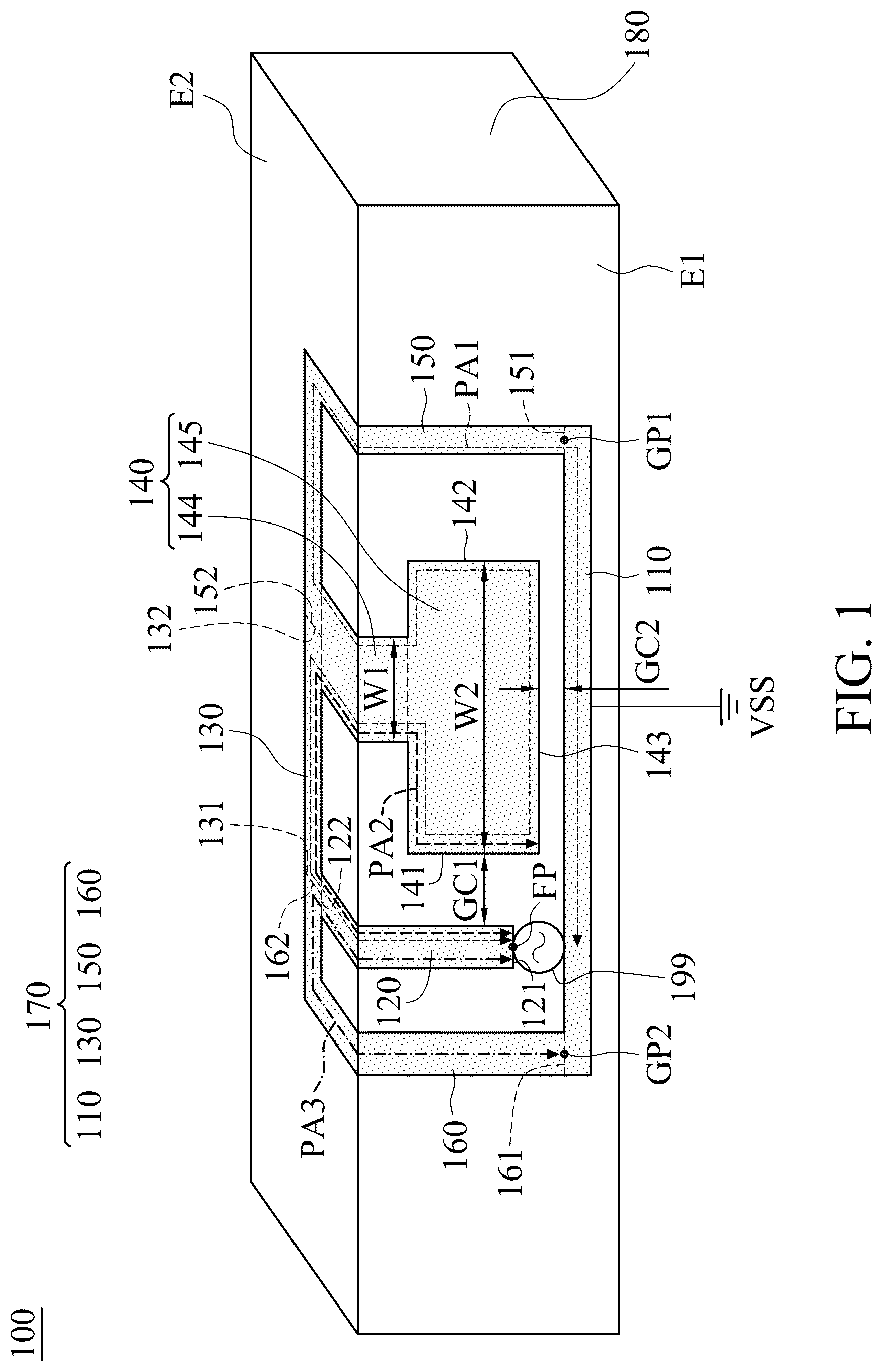 Patent US12592489 Figure 1 – Antenna structure