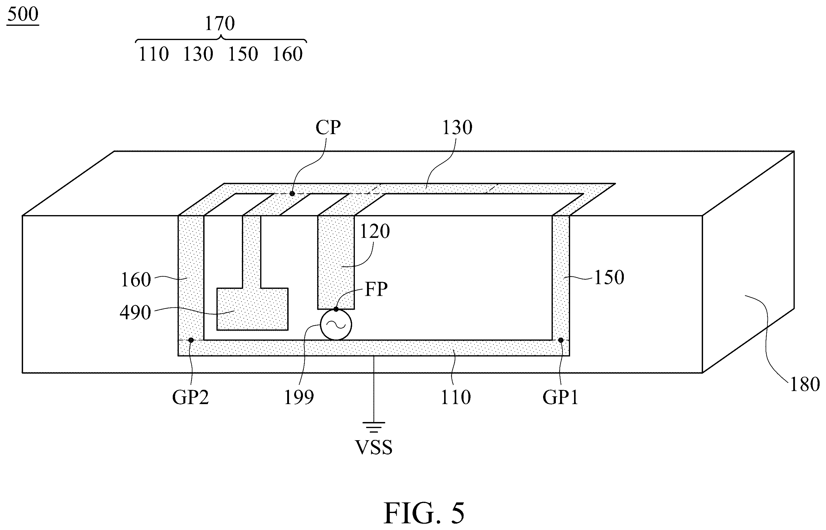 Patent US12592489 Figure 5 – Antenna structure
