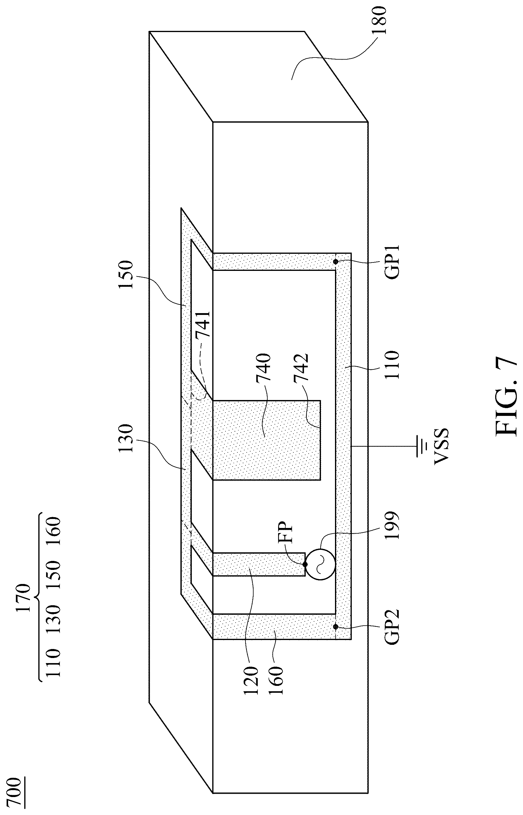 Patent US12592489 Figure 7 – Antenna structure