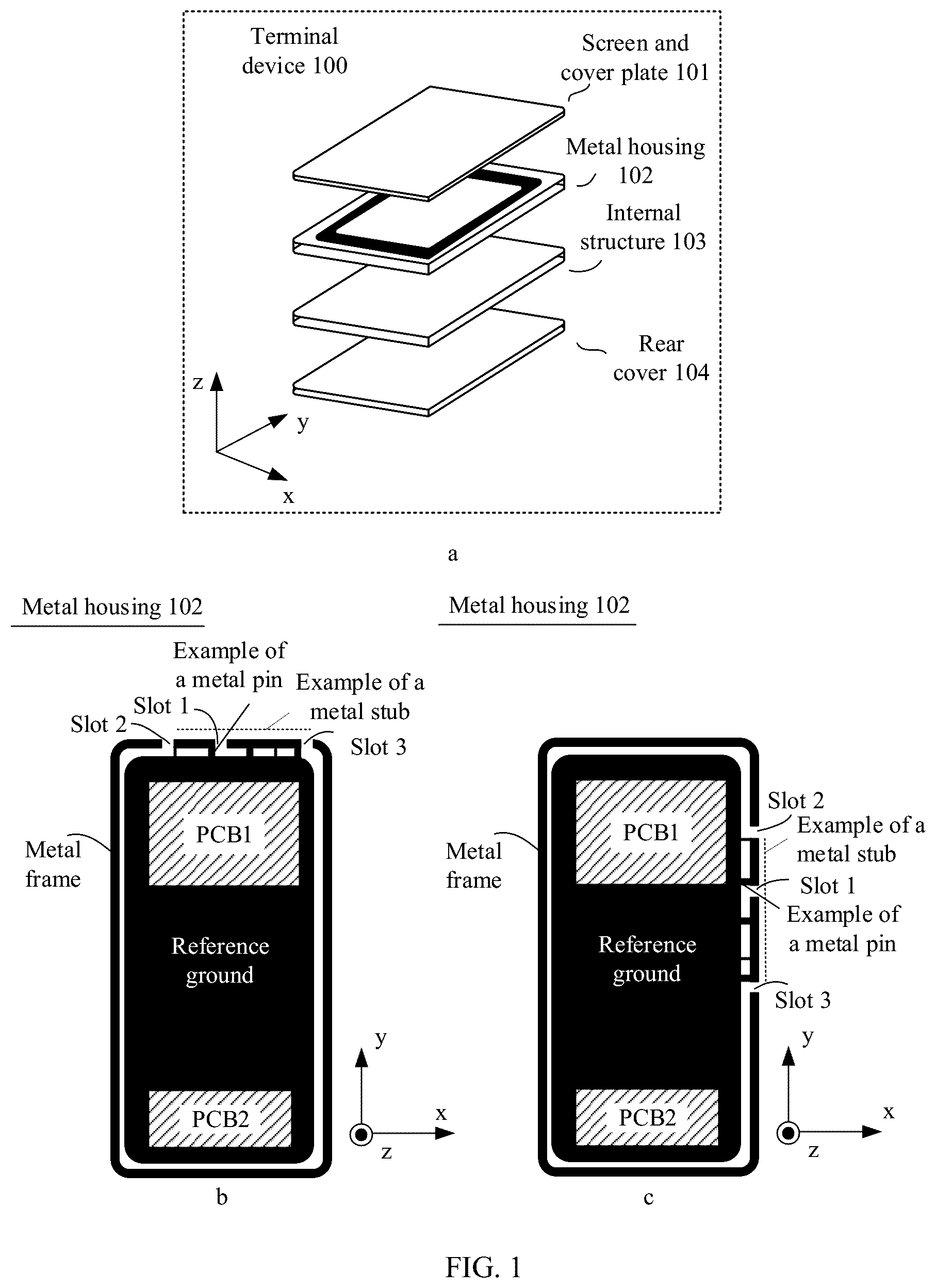 Patent US12592491 Figure 1 – Self-decoupling wideband antenna system and terminal device