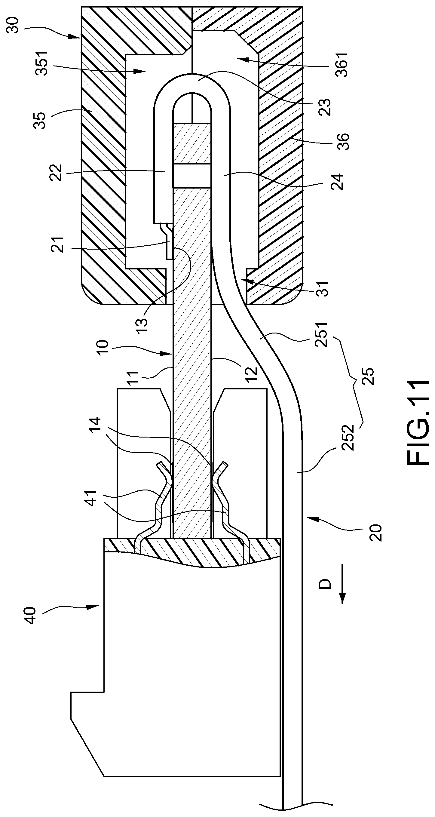 Patent US12592504 Figure 11 – Bus connection wire forward soldering structure