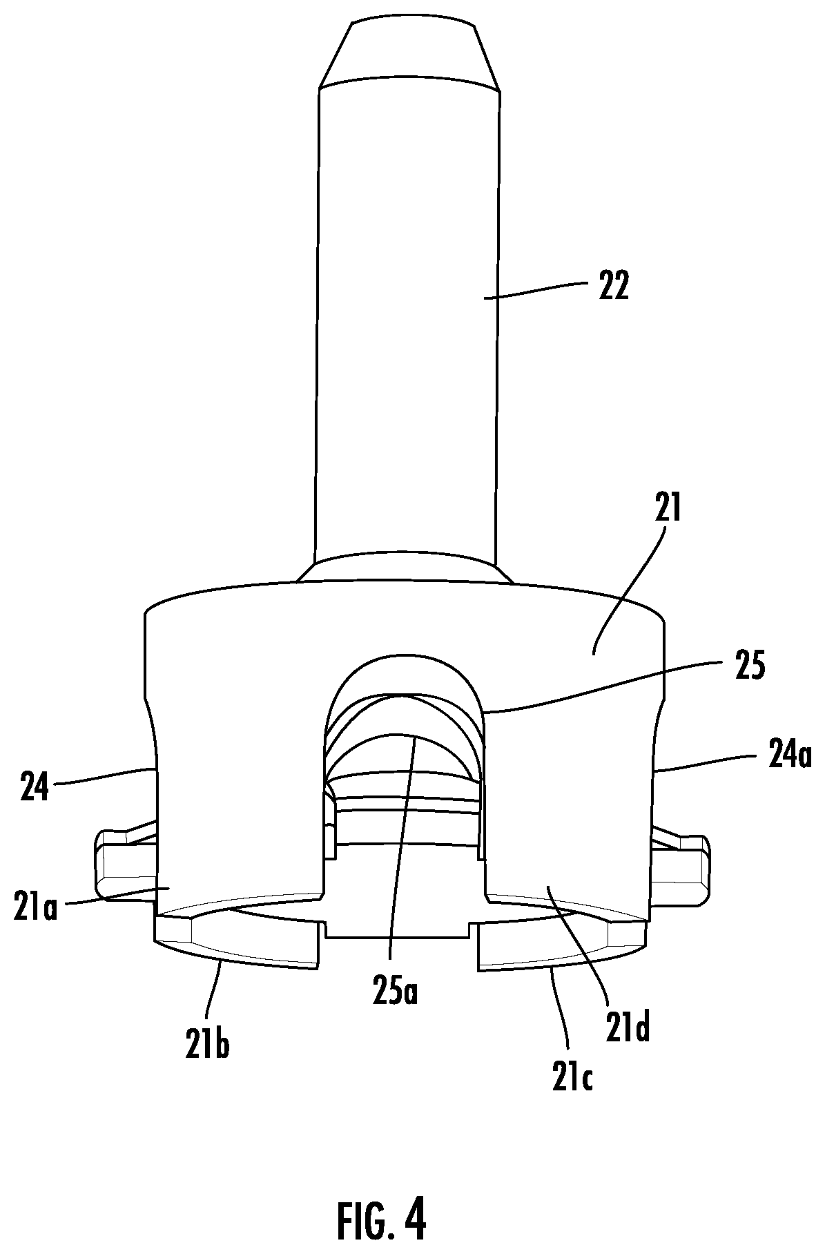 Patent US12592507 Figure 4 – High frequency receptacle for cable TV pin connector