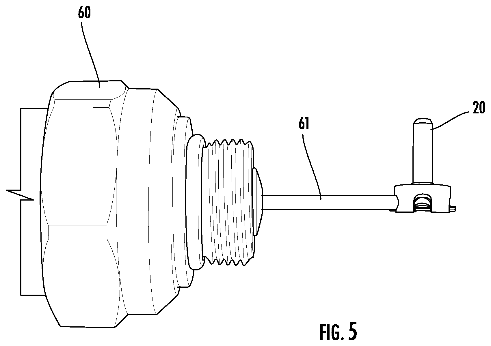 Patent US12592507 Figure 5 – High frequency receptacle for cable TV pin connector