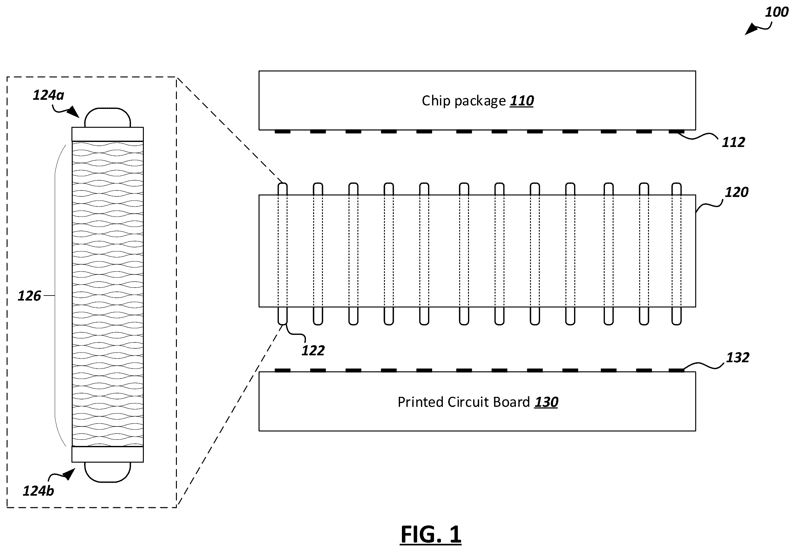 Patent US12592508 Figure 1 – Wave spring-based interconnect probes