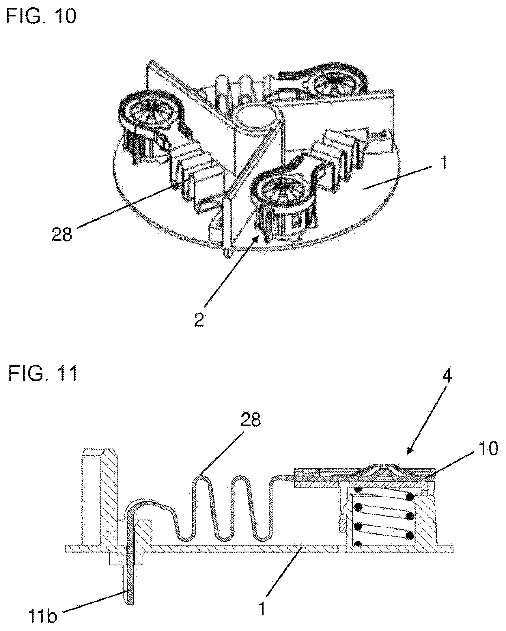 Patent US12592509 Figure 5 – Electrical connection unit having spring-loaded press-on contacts