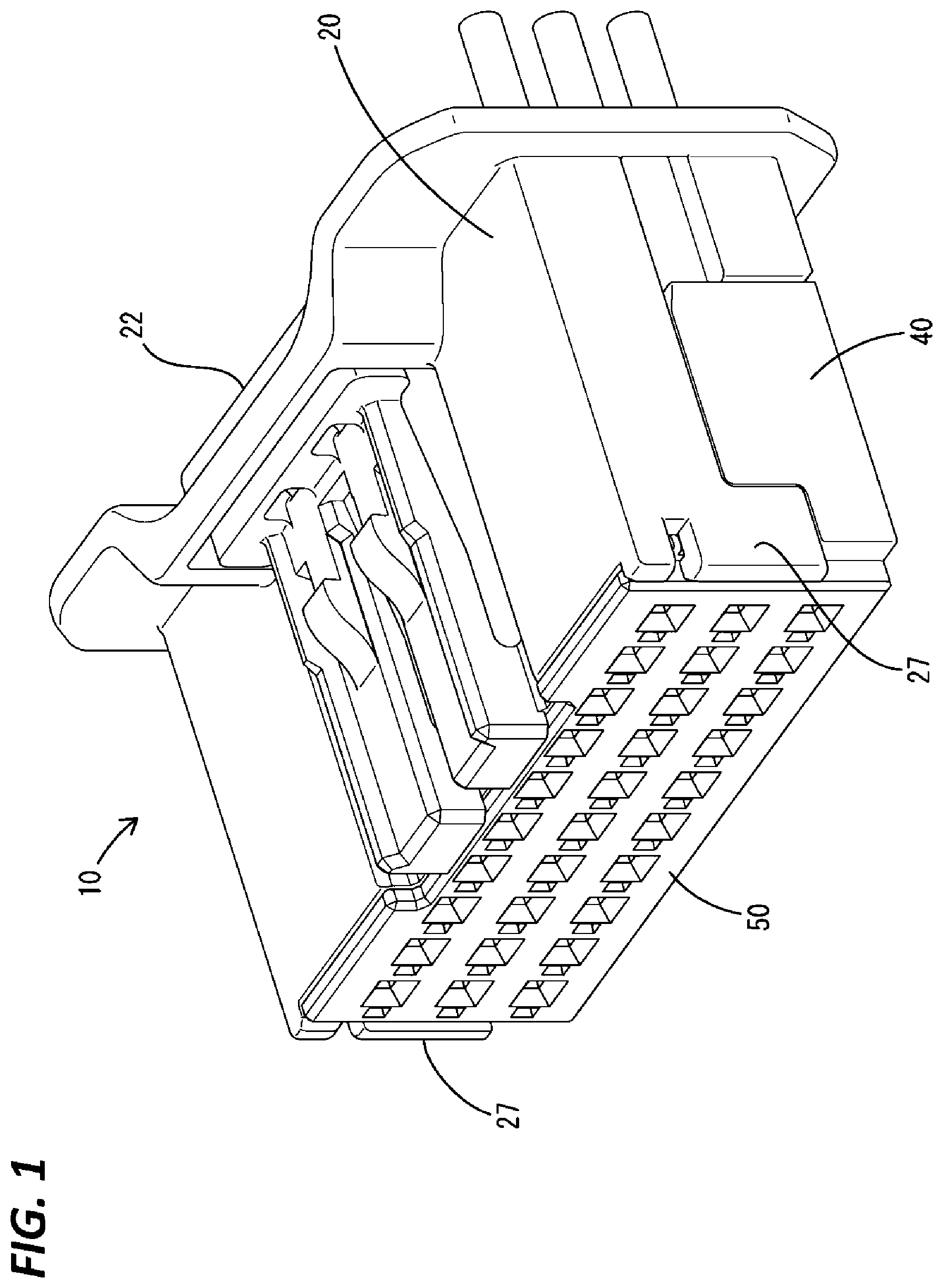 Patent US12592510 — Connector having resilent portion for pressing terminal fitting — Figure 1