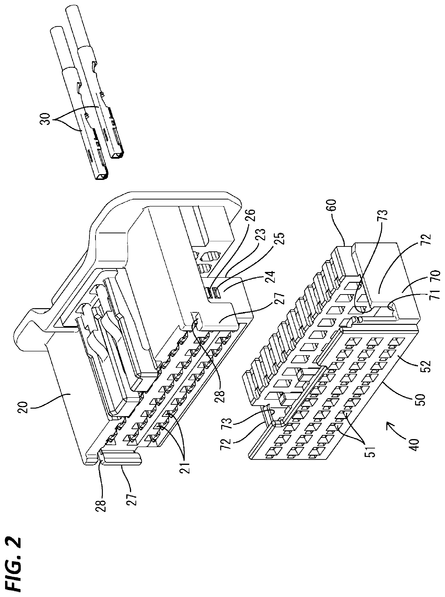 Patent US12592510 Figure 2 – Connector having resilent portion for pressing terminal fitting