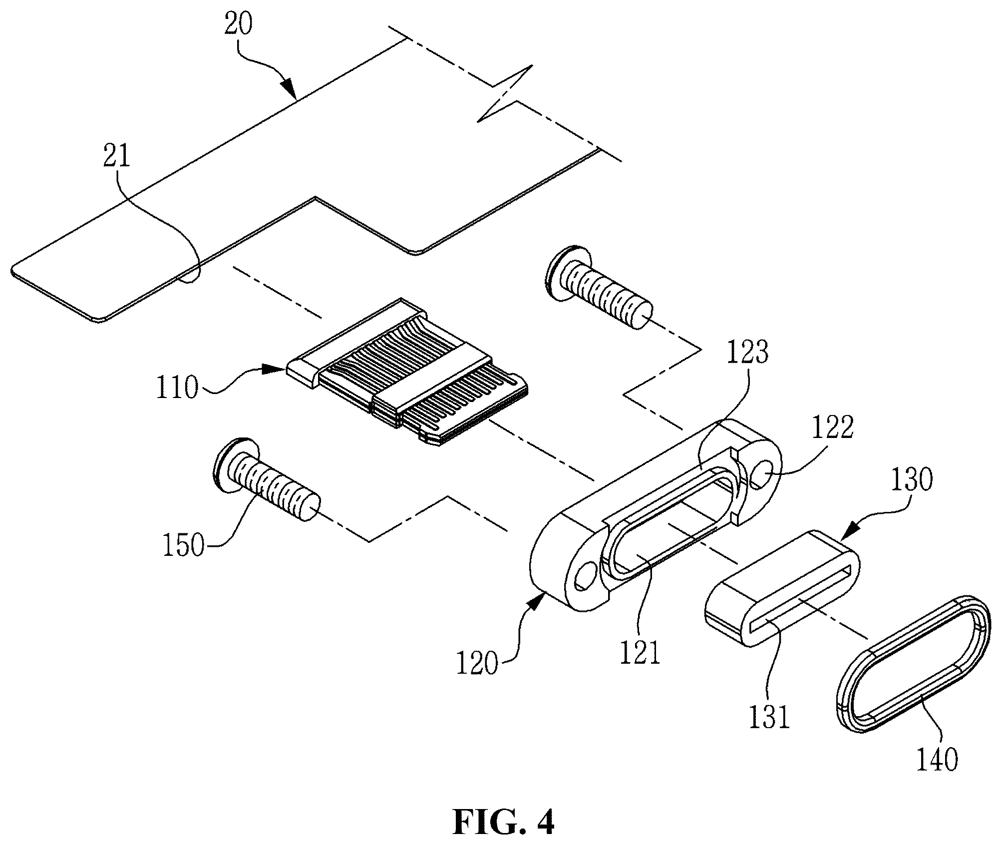 Patent US12592511 Figure 4 – Metal shell-less receptacle connector