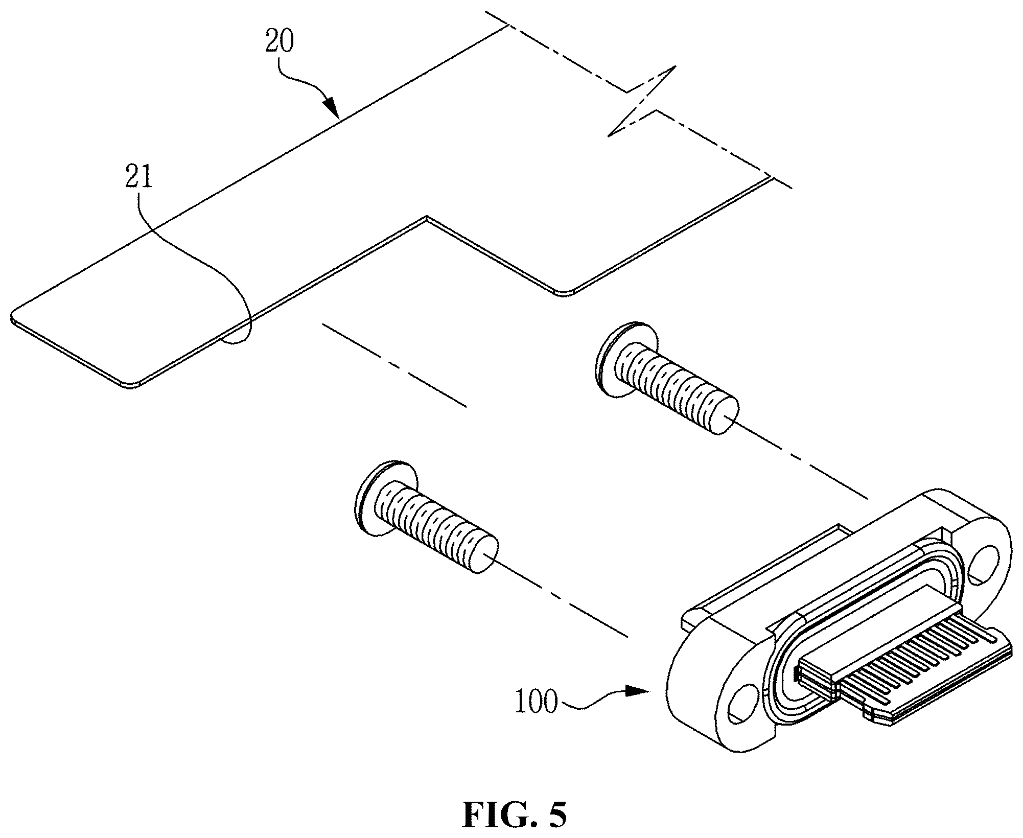 Patent US12592511 Figure 5 – Metal shell-less receptacle connector