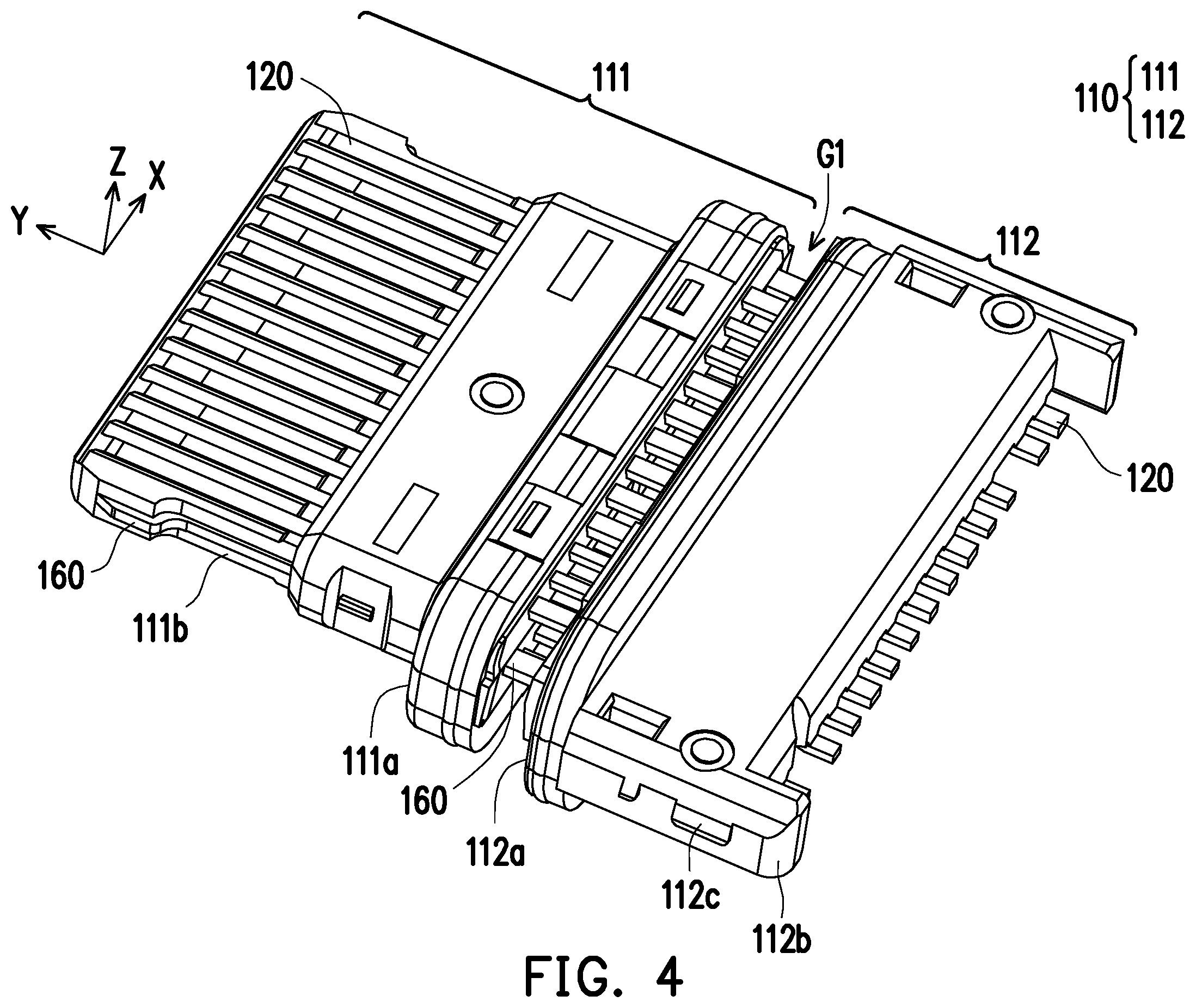 Patent US12592512 Figure 4 – Electrical connector with water-proof member