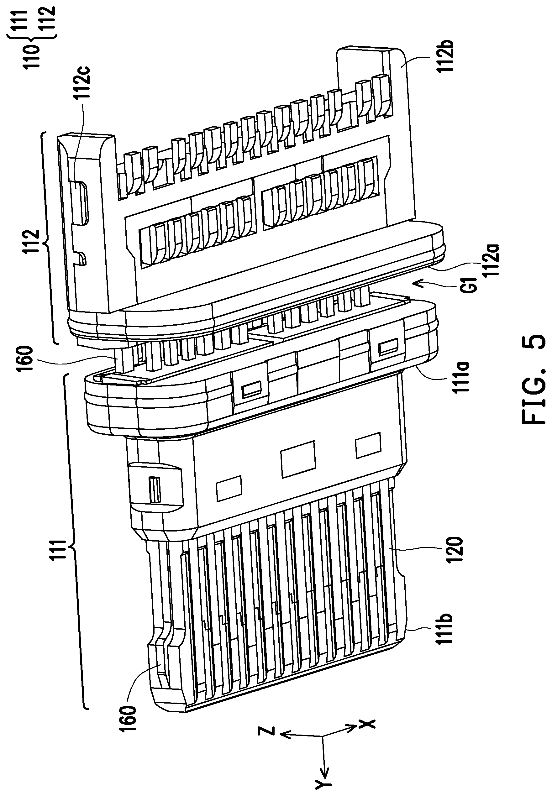 Patent US12592512 Figure 5 – Electrical connector with water-proof member