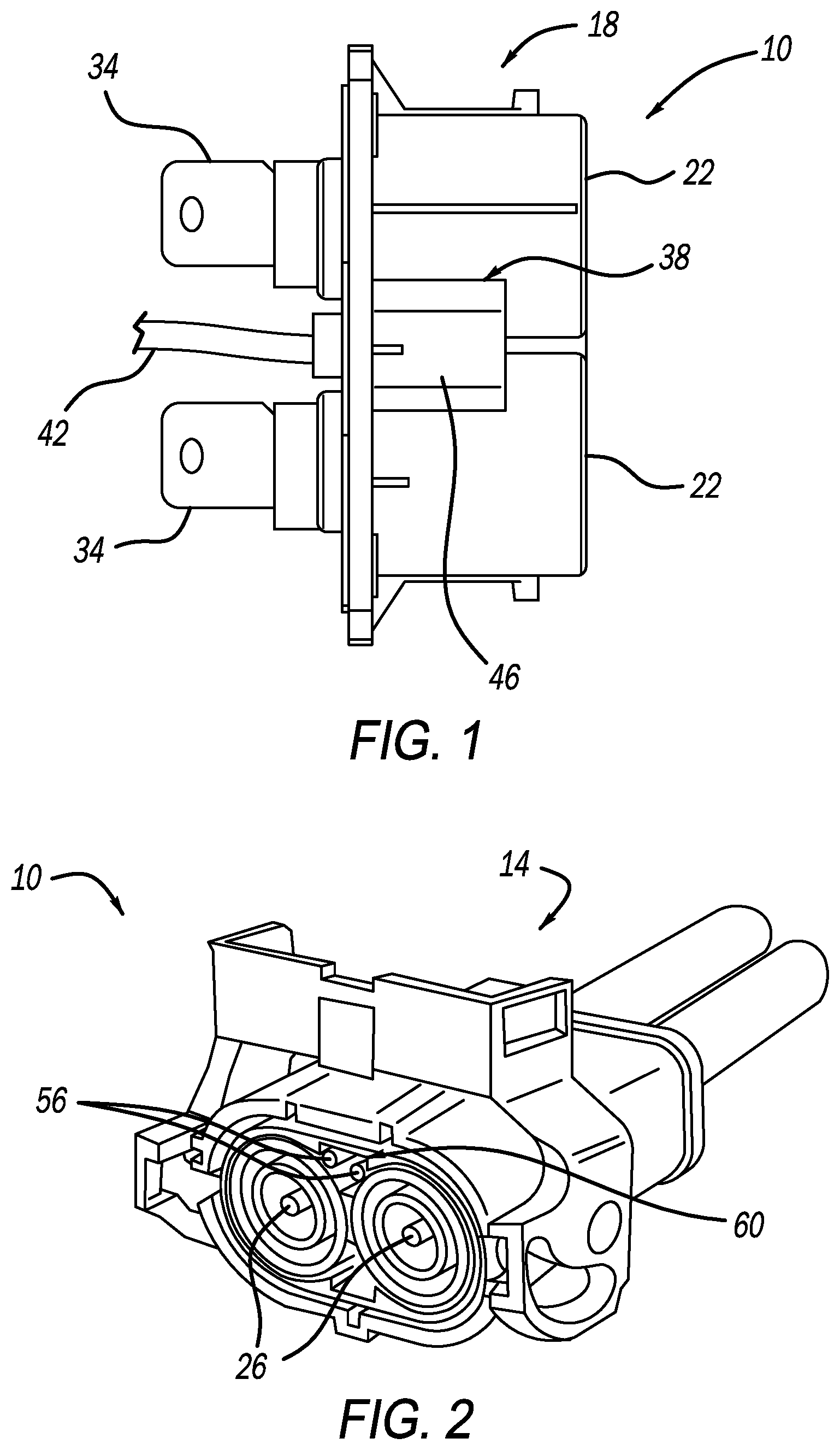 Patent US12592515 Figure 1 – High voltage interlock bypass connector