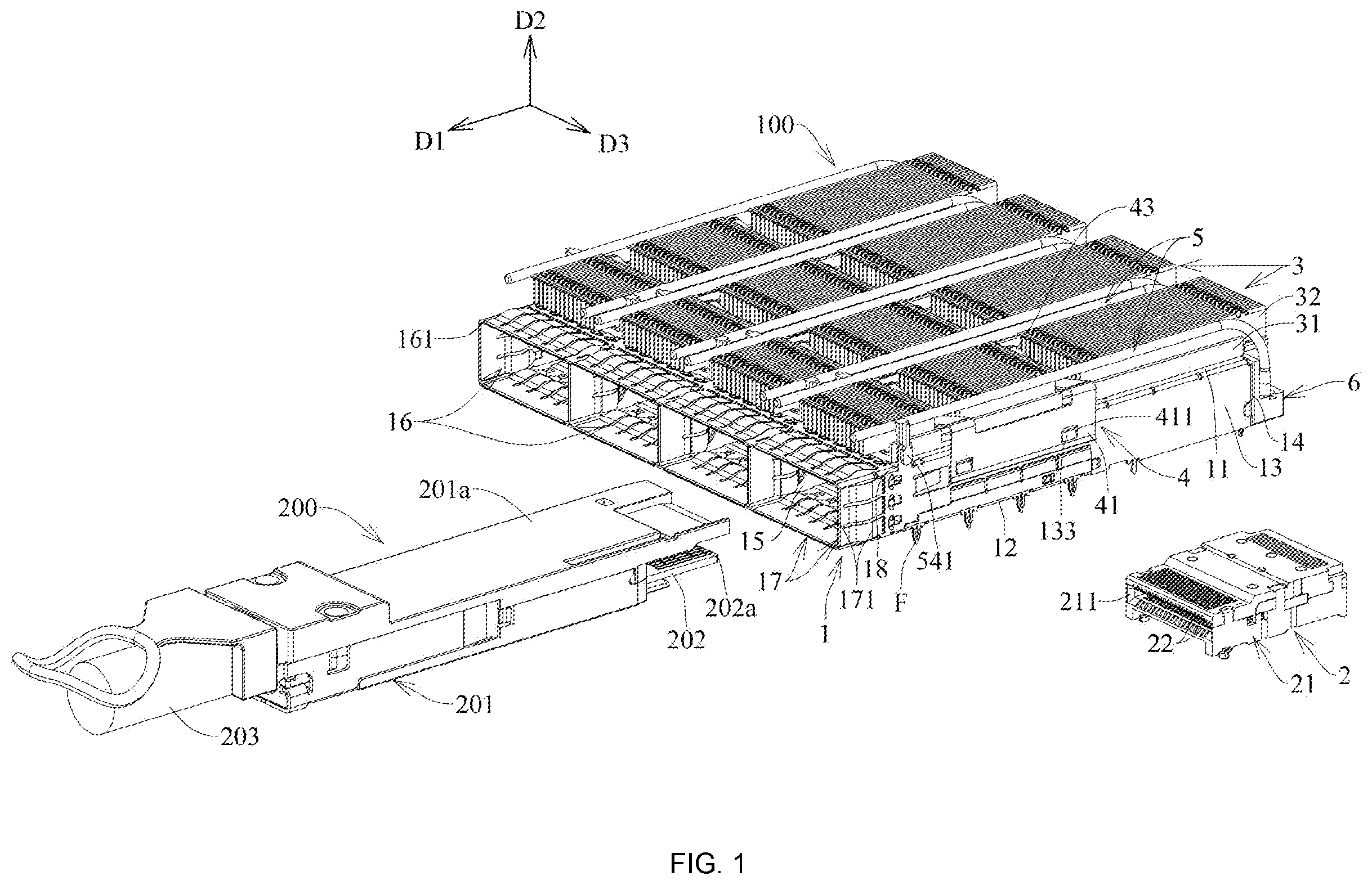 Patent US12592521 Figure 1 – Connector assembly