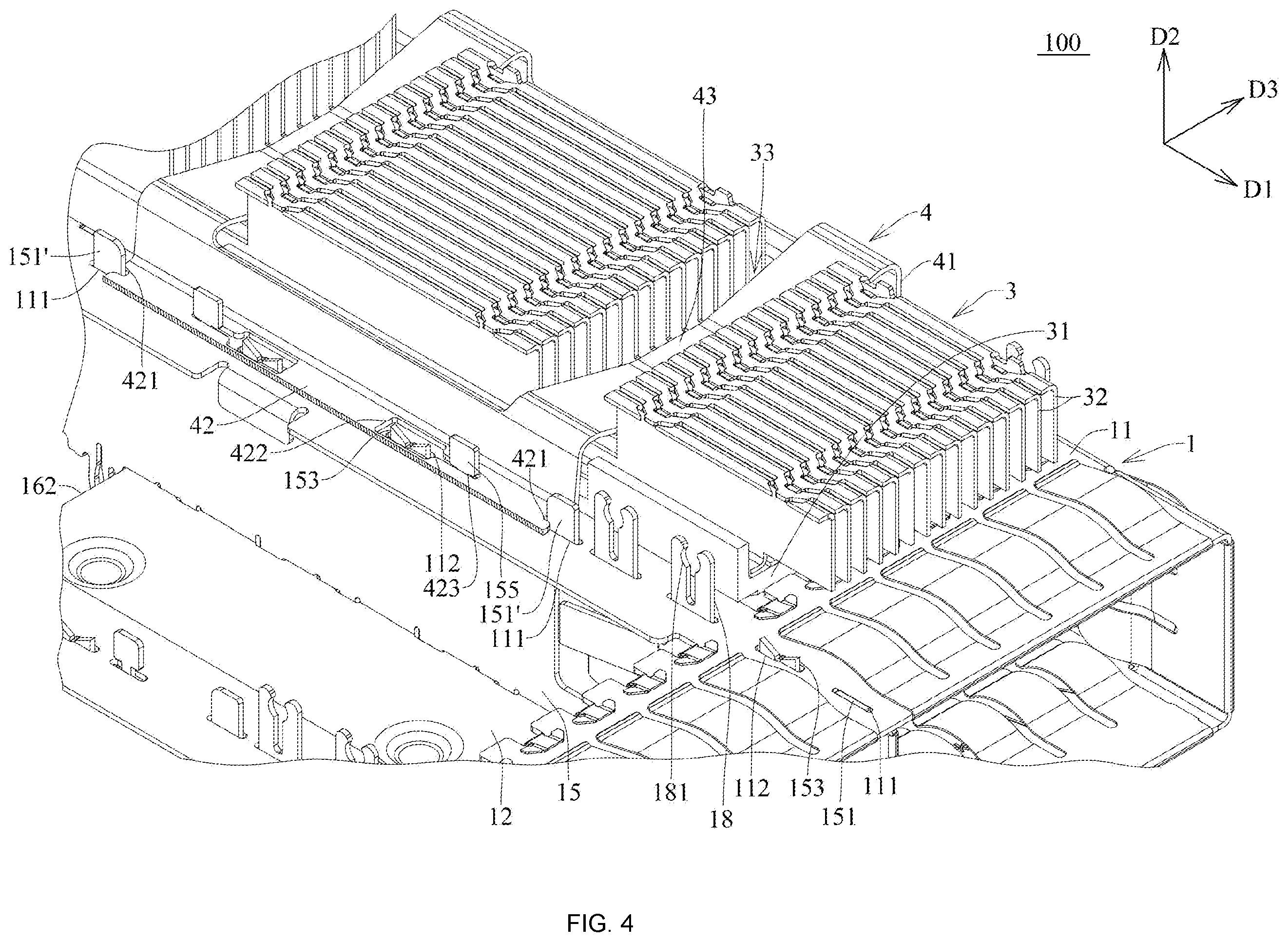 Patent US12592521 Figure 4 – Connector assembly