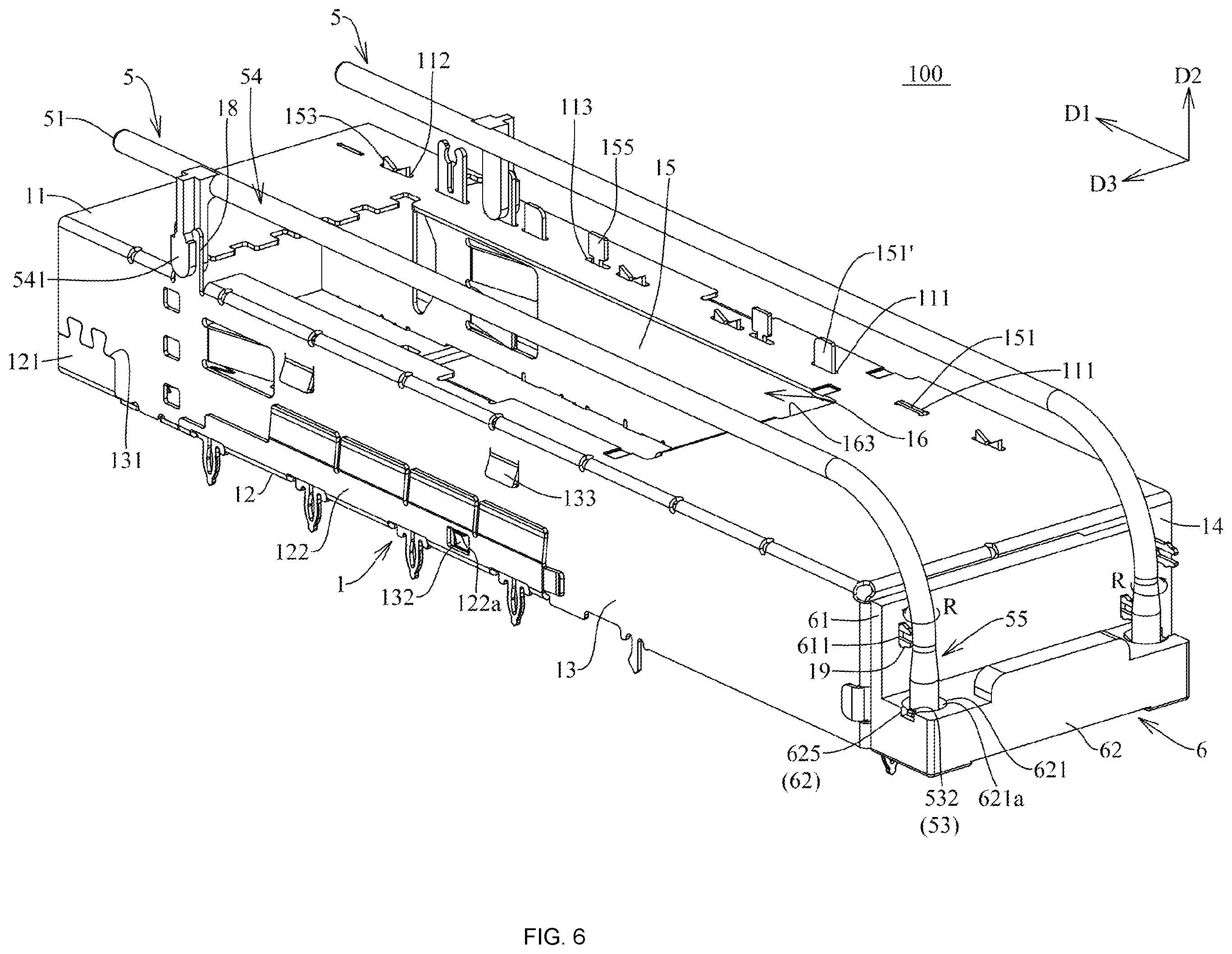 Patent US12592521 Figure 6 – Connector assembly