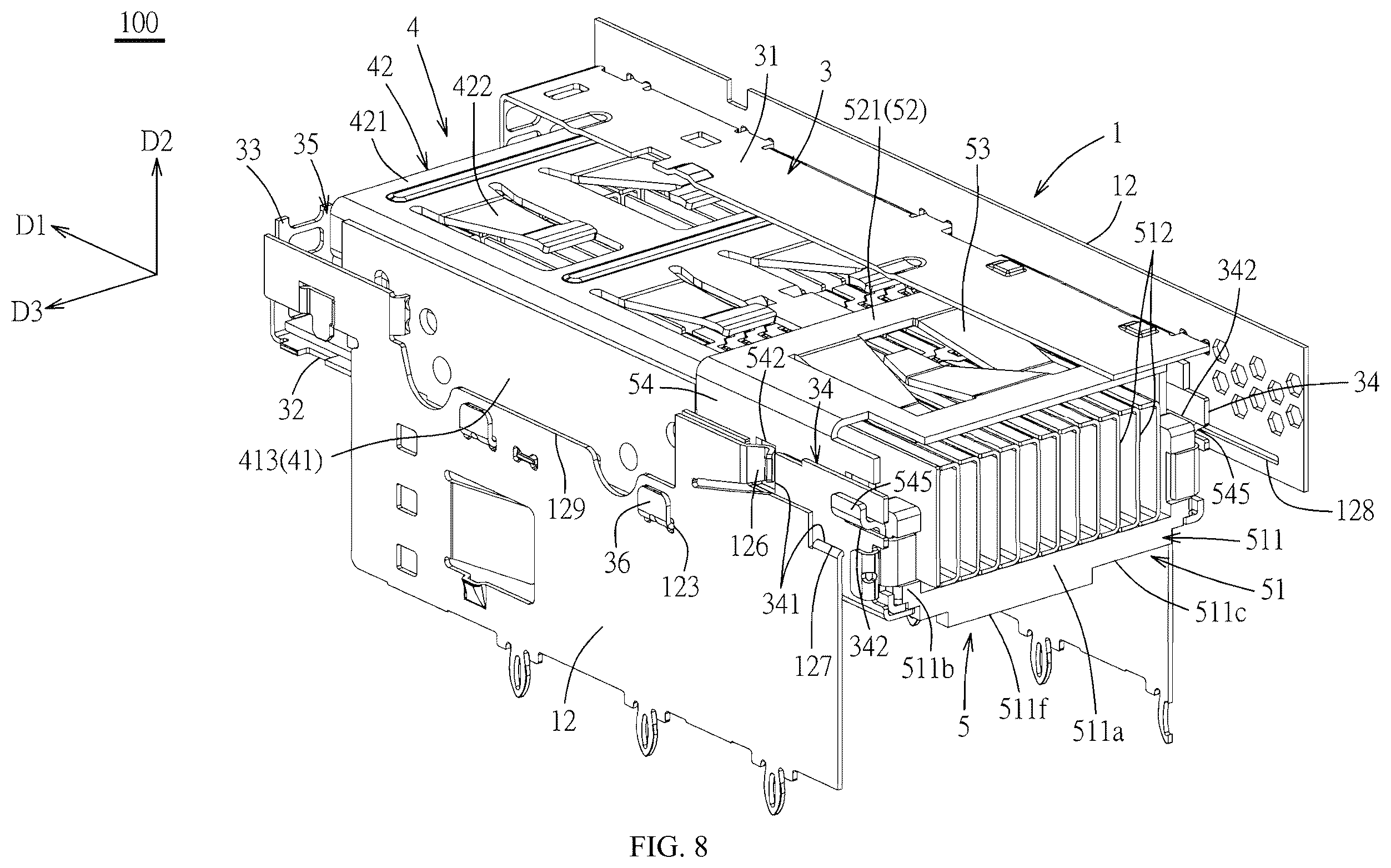 Patent US12592522 Figure 8 – Connector assembly