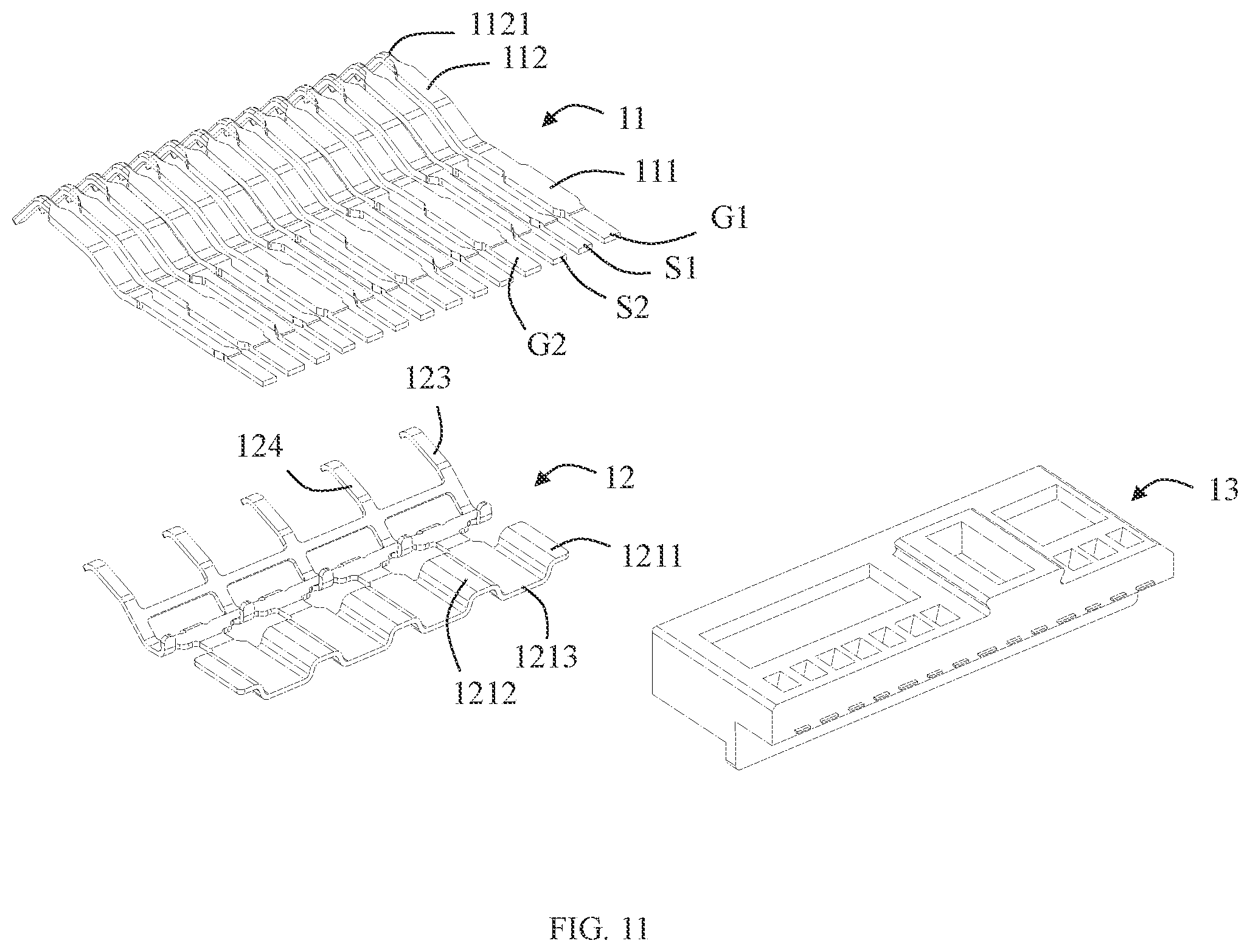 Patent US12592523 Figure 8 – Electrical connector with improved ground shielding effect