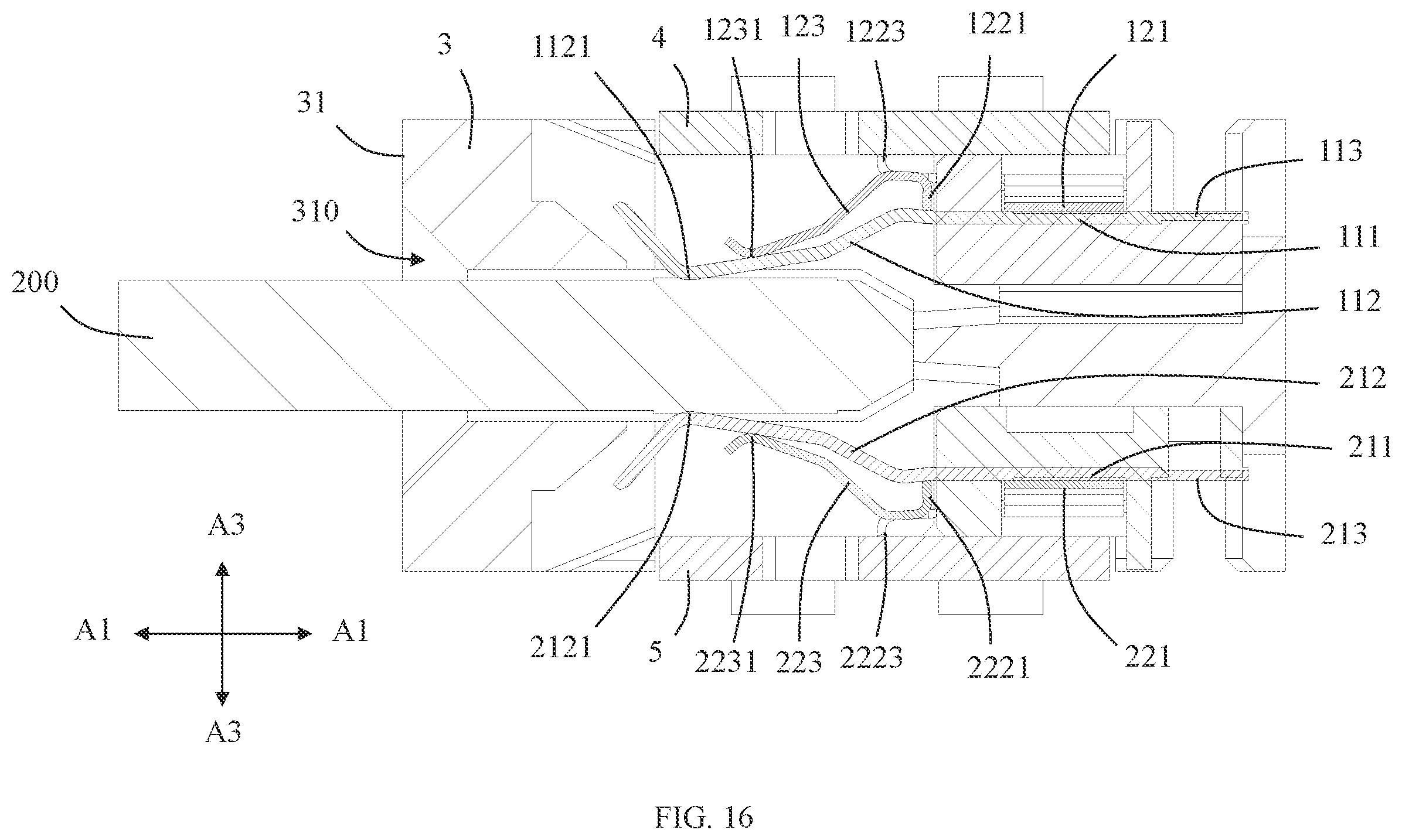 Patent US12592523 Figure 13 – Electrical connector with improved ground shielding effect