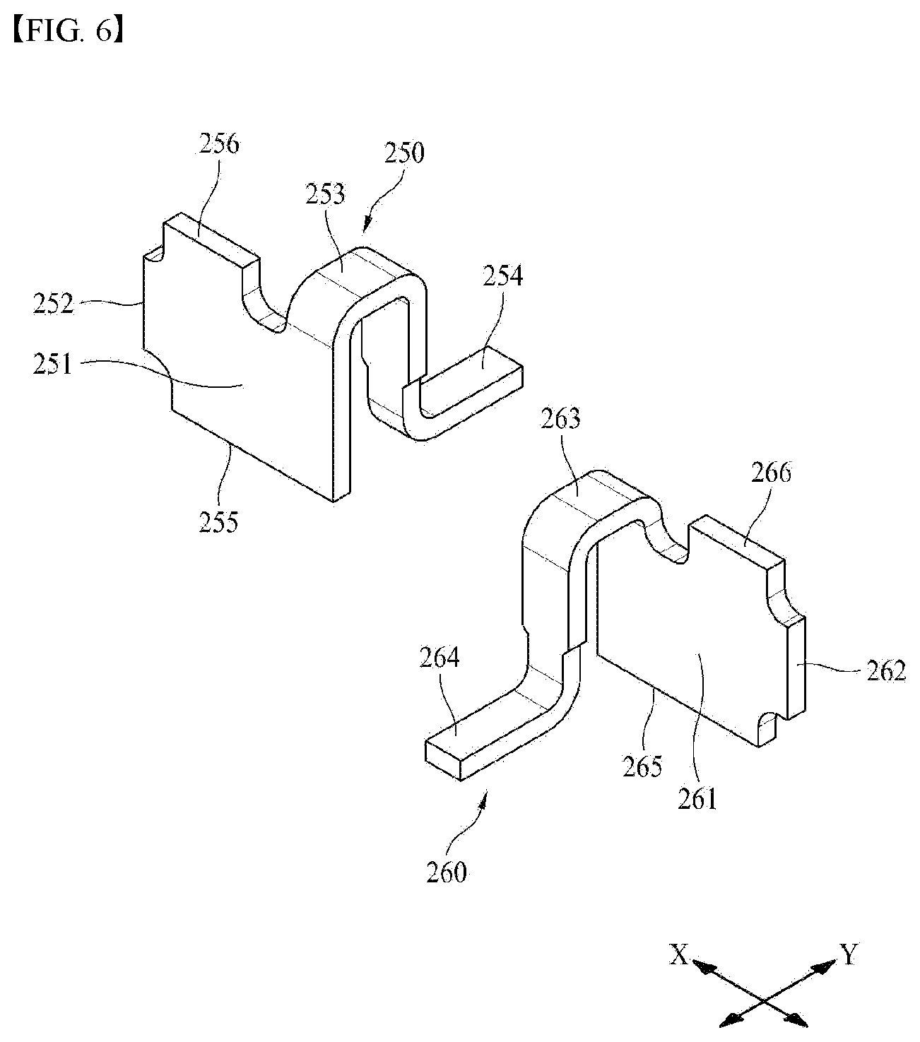 Patent US12592526 Figure 6 – Board connector with shielding between radio frequency terminals and non-radio frequency terminals