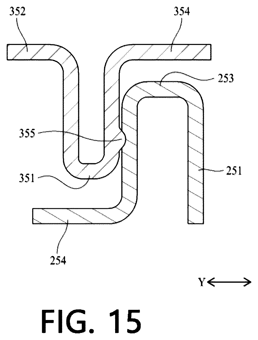 Patent US12592526 Figure 15 – Board connector with shielding between radio frequency terminals and non-radio frequency terminals
