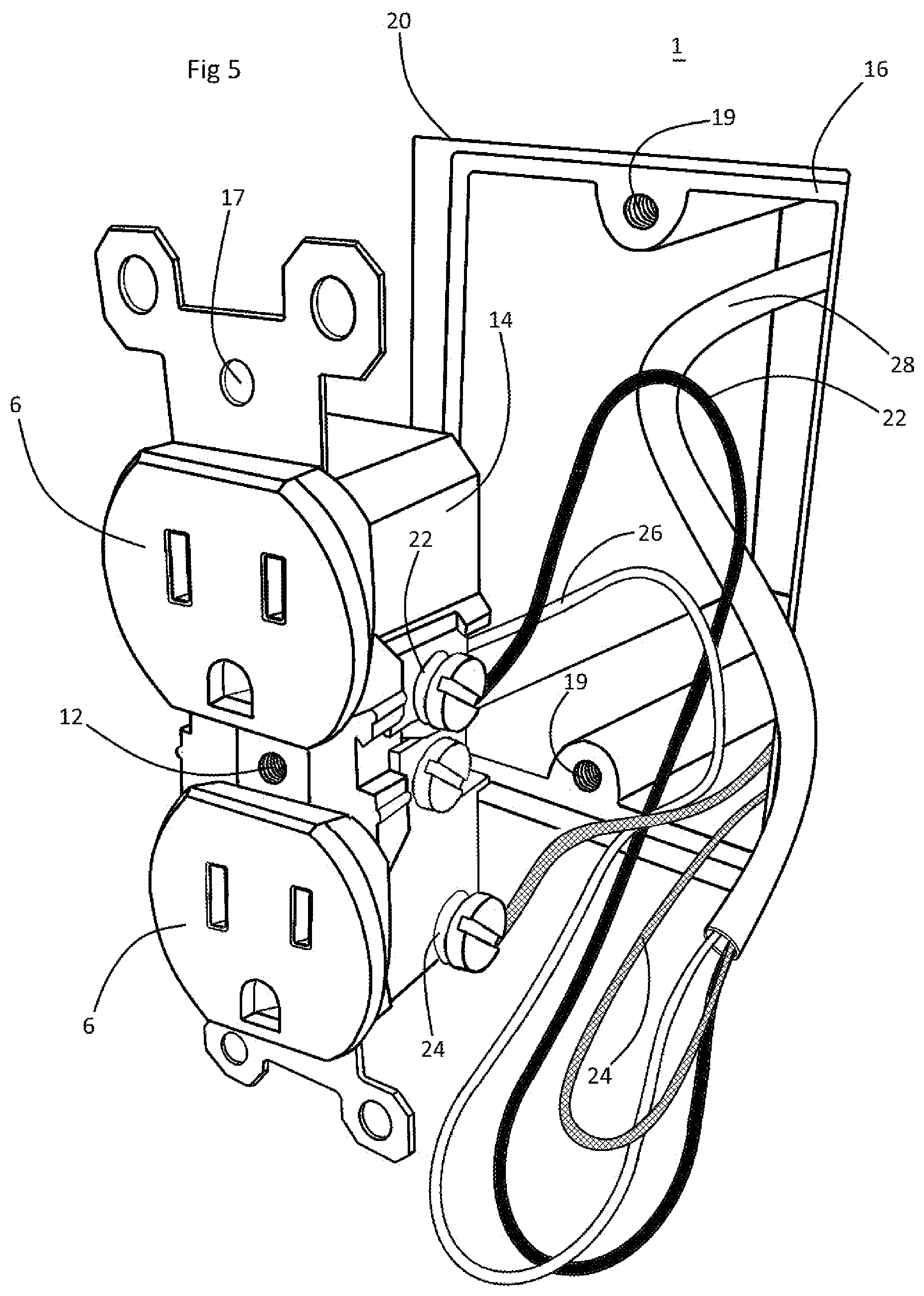 Patent US12592527 Figure 4 – Current signaling wall socket face plate