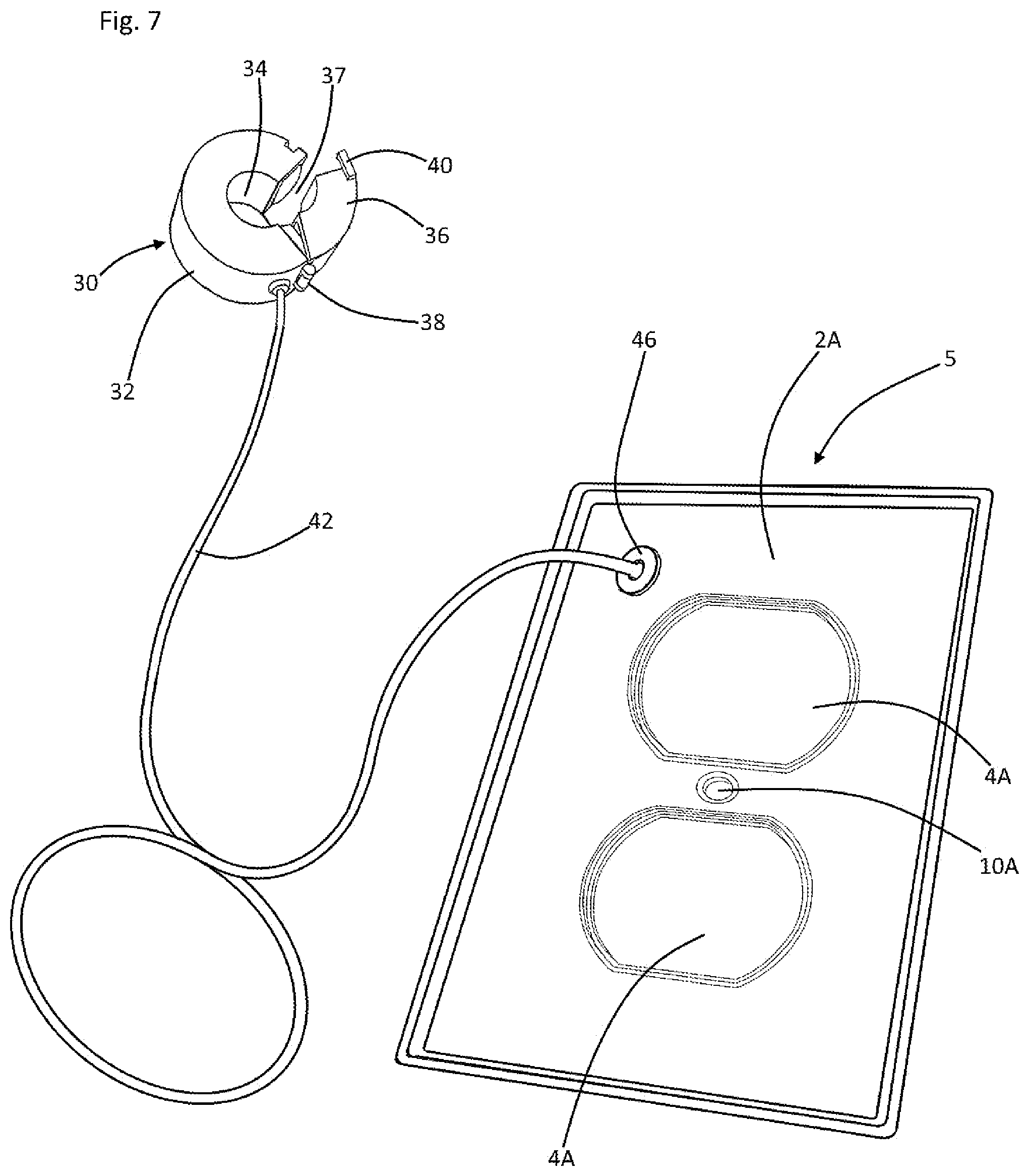 Patent US12592527 Figure 6 – Current signaling wall socket face plate