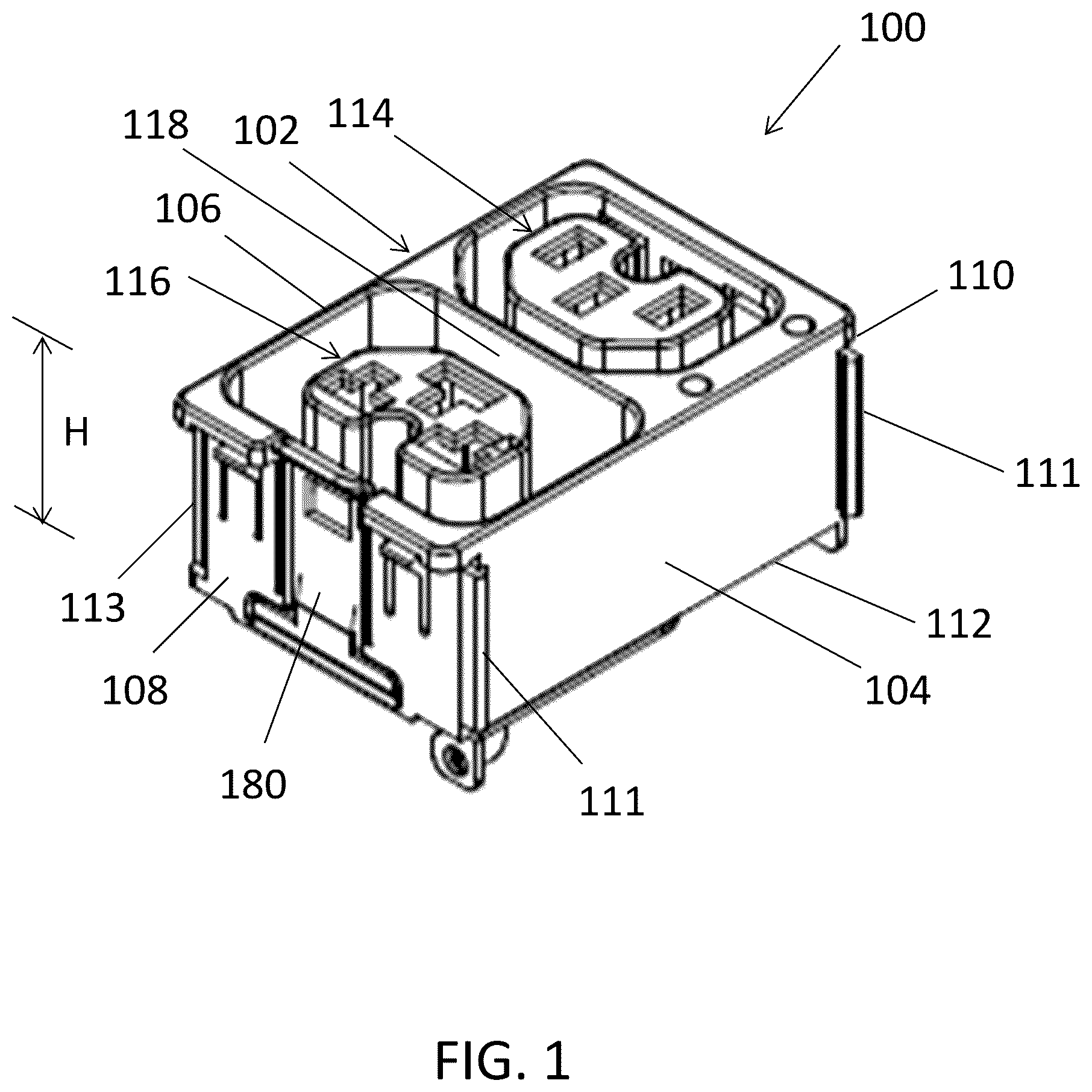 Patent US12592529 Figure 1 – Combination outlet assembly and power distribution unit including the same