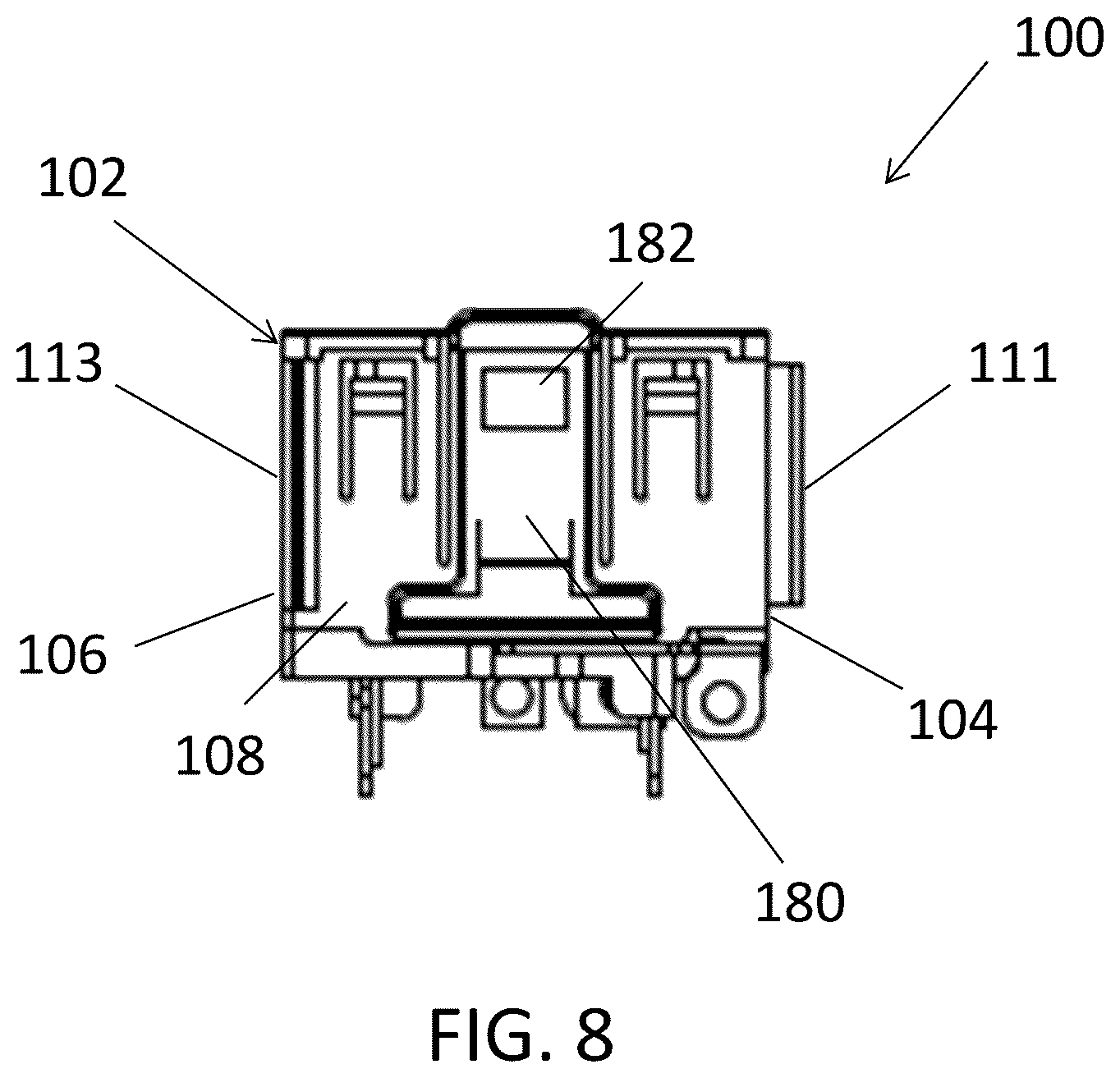 Patent US12592529 Figure 6 – Combination outlet assembly and power distribution unit including the same