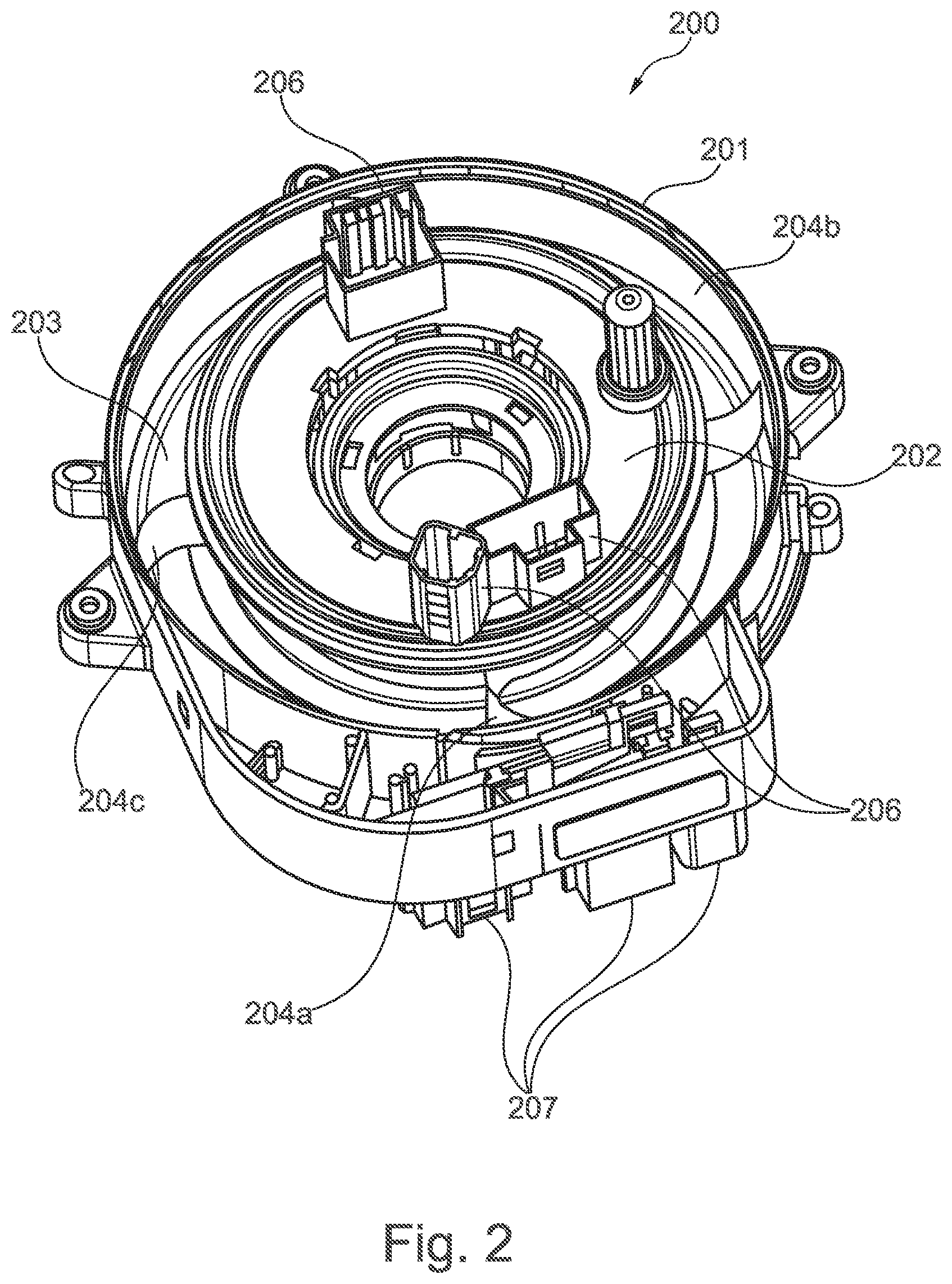 Patent US12592530 Figure 2 – Clock spring assembly