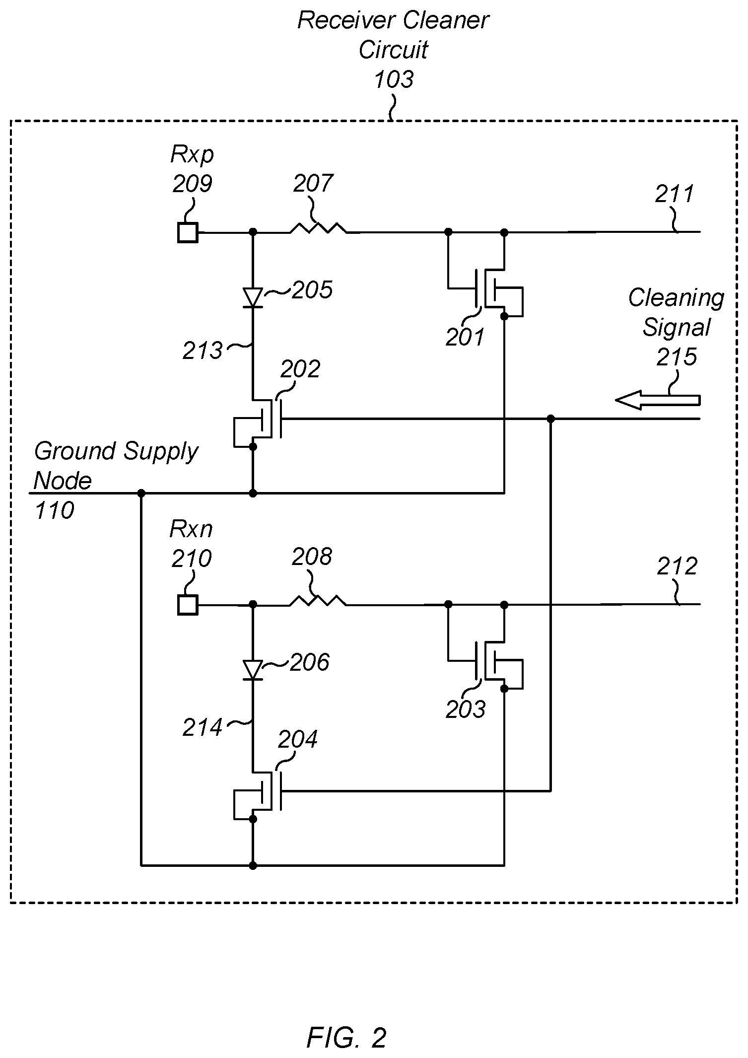 Patent US12592532 Figure 2 – Contact cleaning for differential communication systems