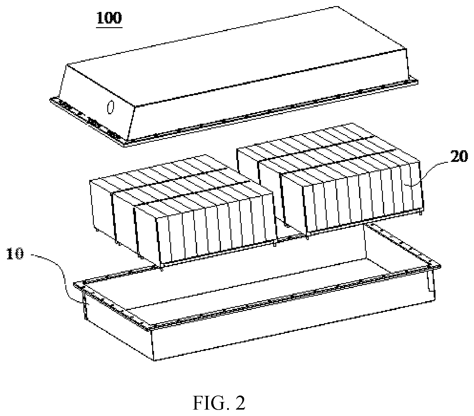 Patent US12592550 Figure 2 – Heat dissipation structure, high-voltage distribution box, battery, and electrical device