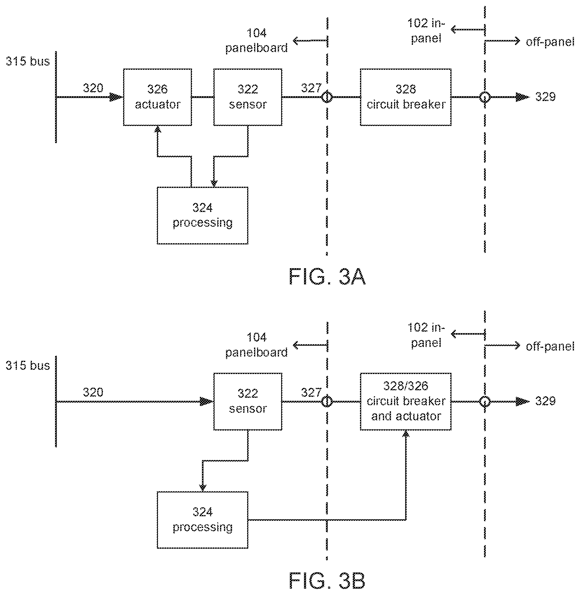 Patent US12592558 Figure 3 – Electrical panelboard with integrated arc fault protection