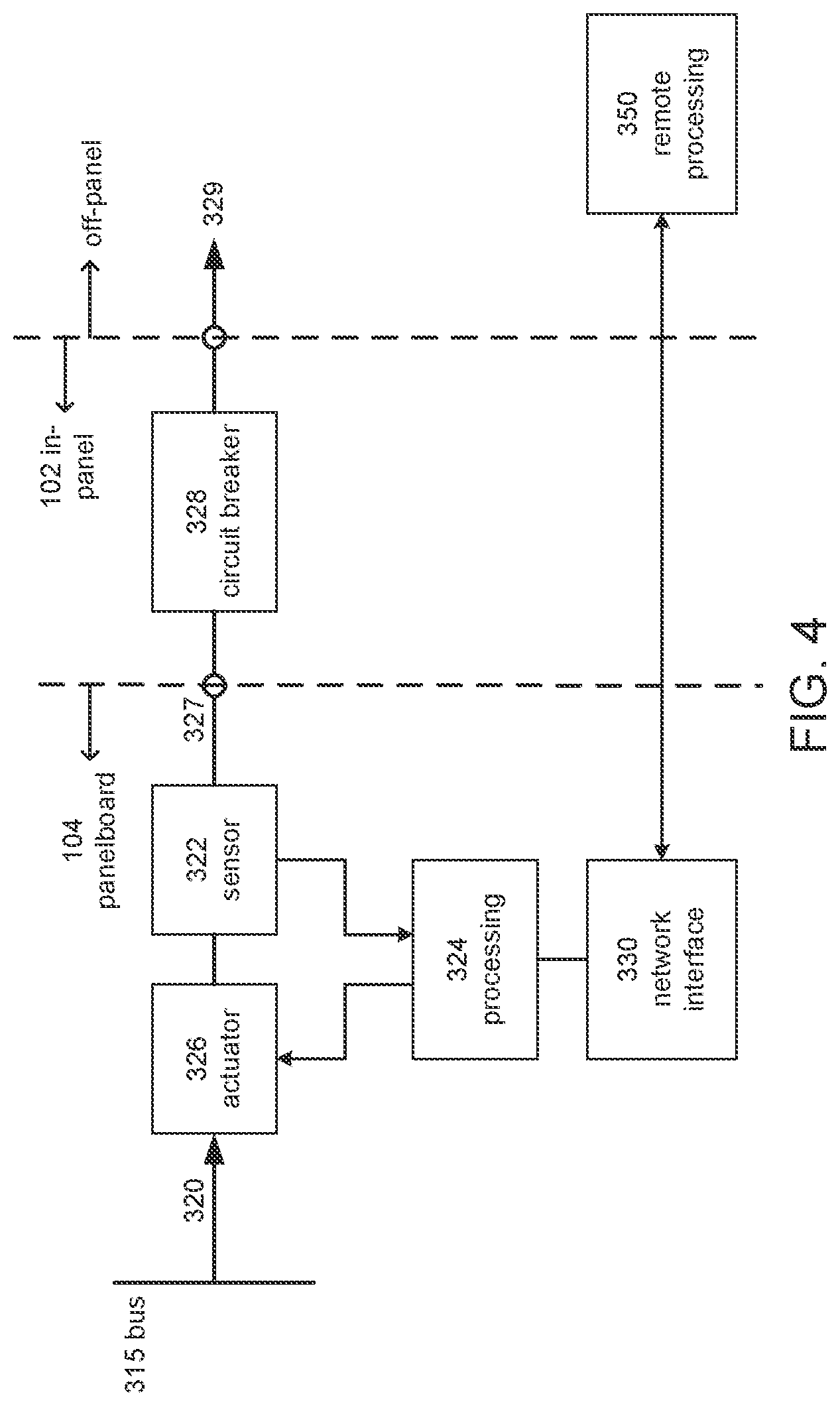 Patent US12592558 Figure 5 – Electrical panelboard with integrated arc fault protection