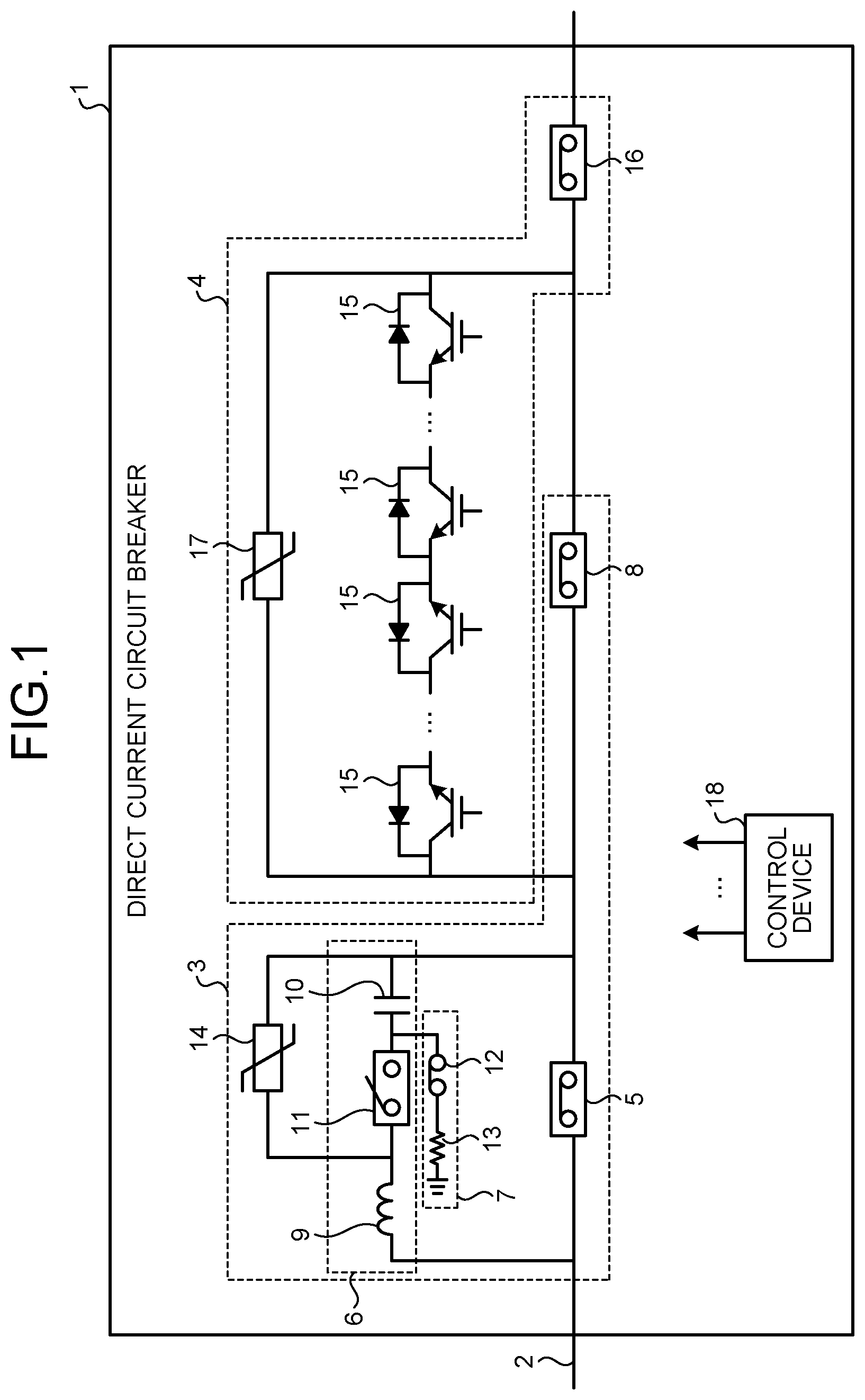 Patent US12592566 Figure 1 – Direct current circuit breaker
