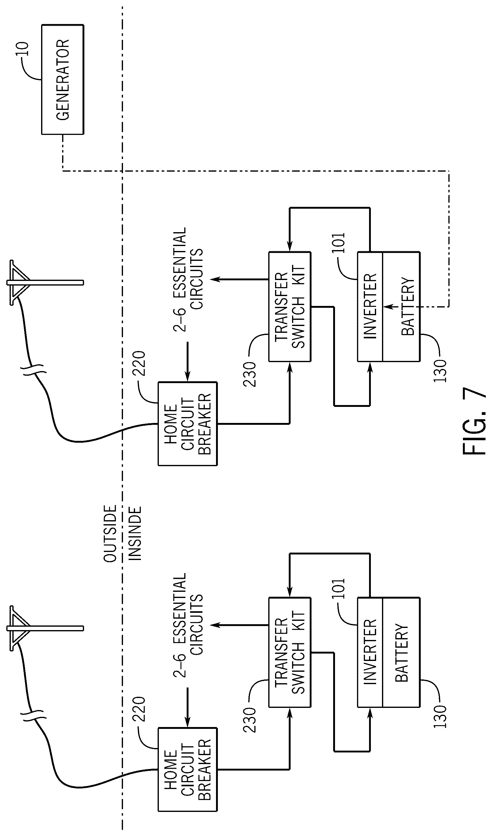 Patent US12592573 Figure 6 – Hybrid generator with detachable power unit and panel integration