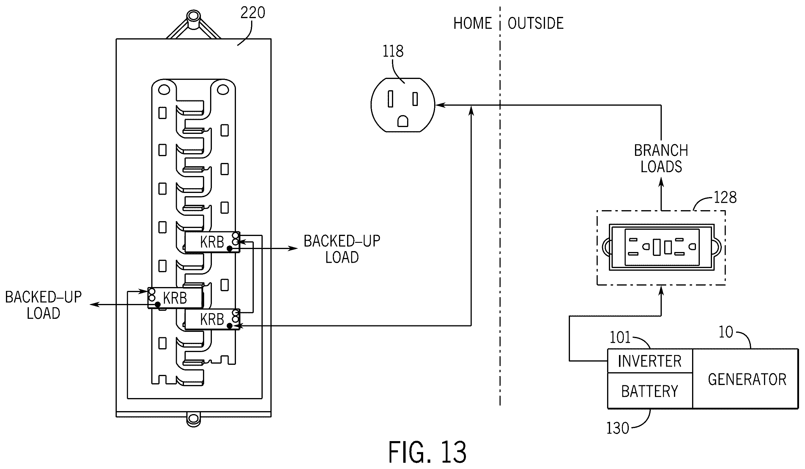 Patent US12592573 Figure 10 – Hybrid generator with detachable power unit and panel integration